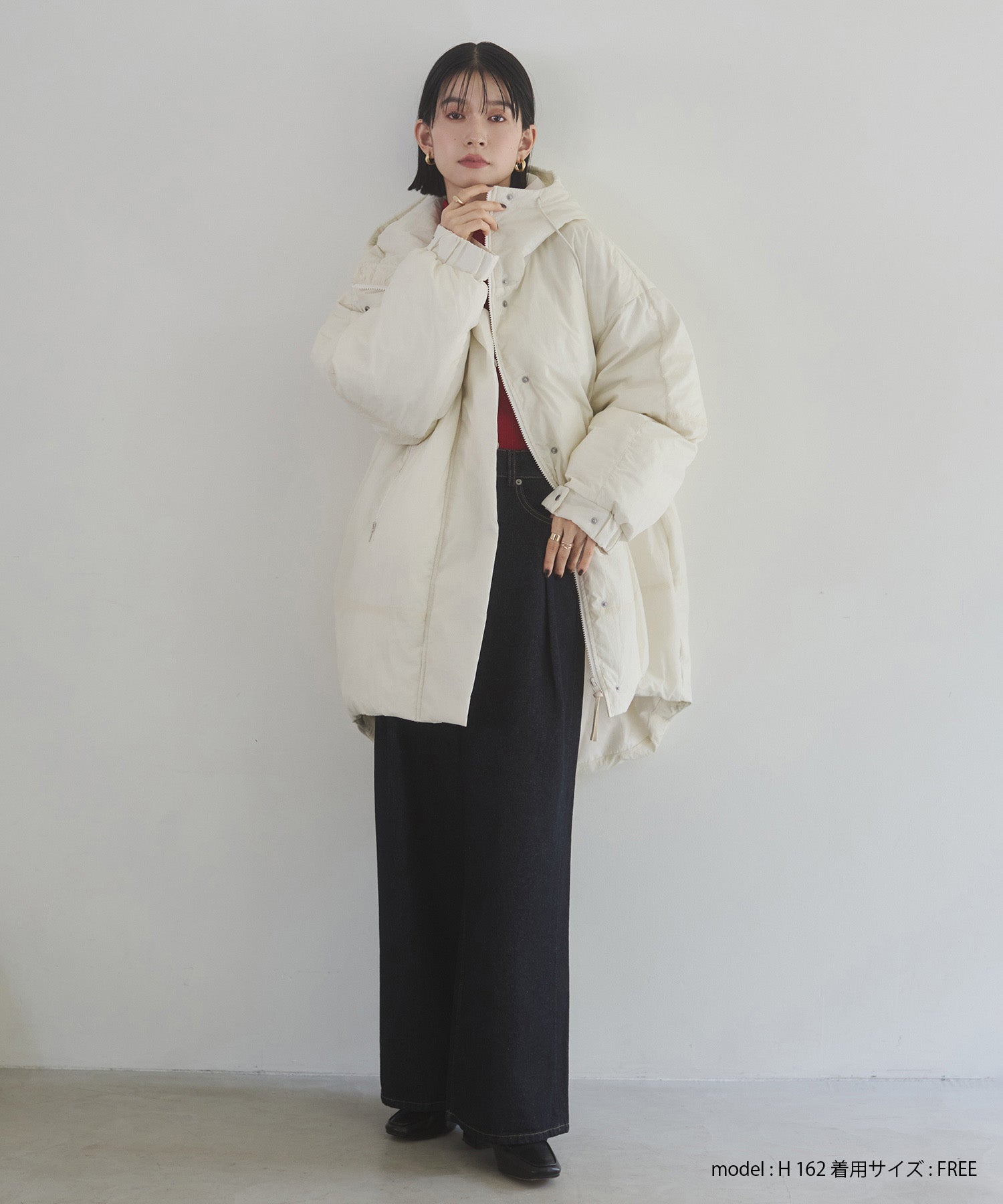 中綿 ワッシャーナイロン(撥水)ミディアムコート