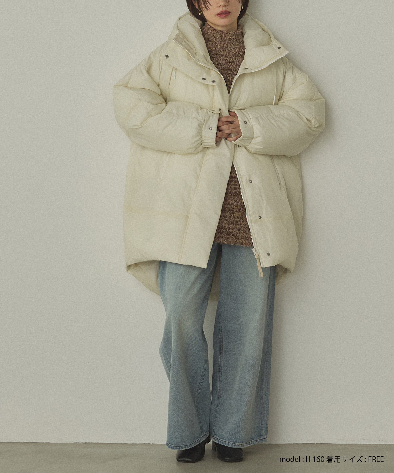 中綿 ワッシャーナイロン(撥水)ミディアムコート