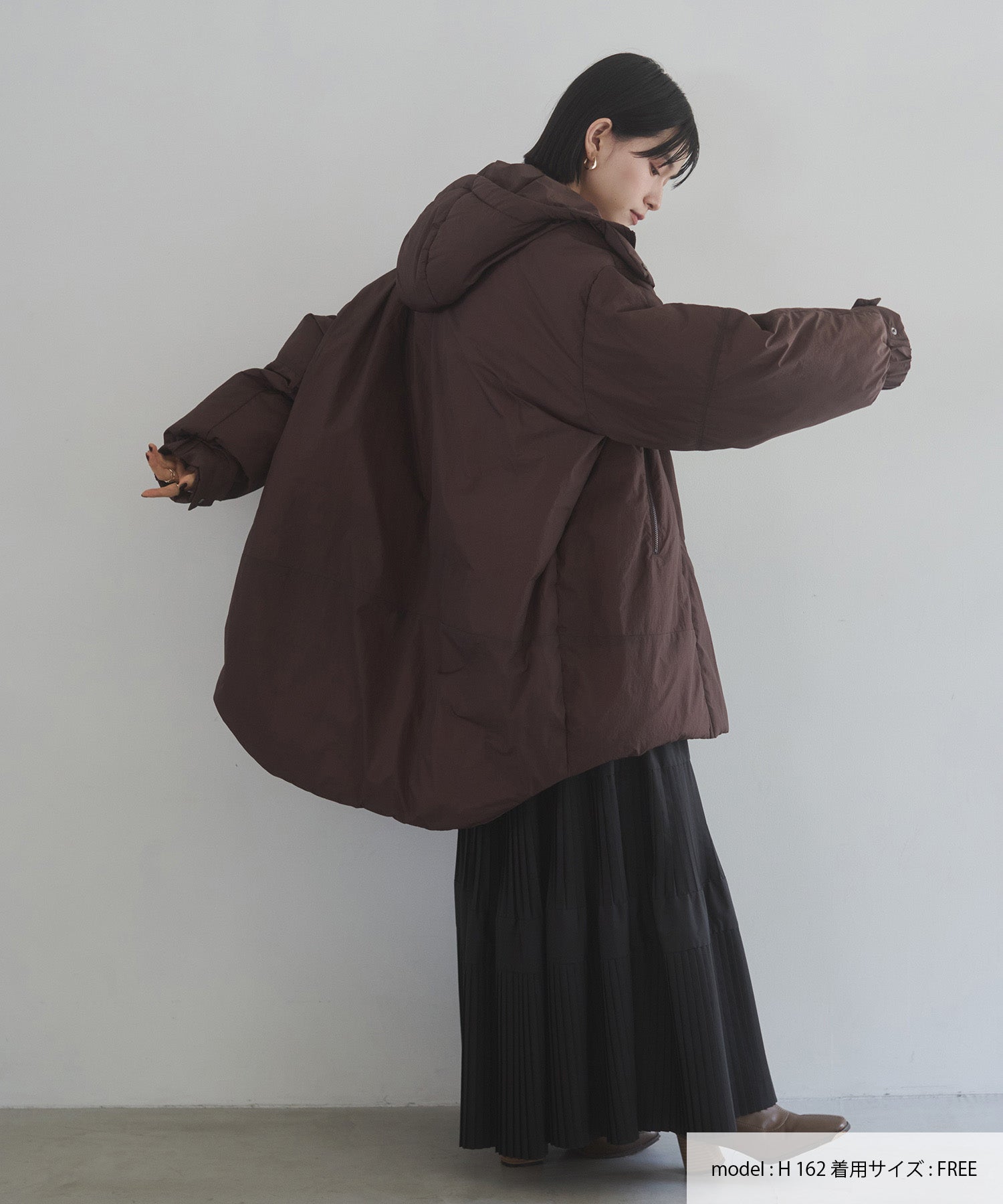 中綿 ワッシャーナイロン(撥水)ミディアムコート