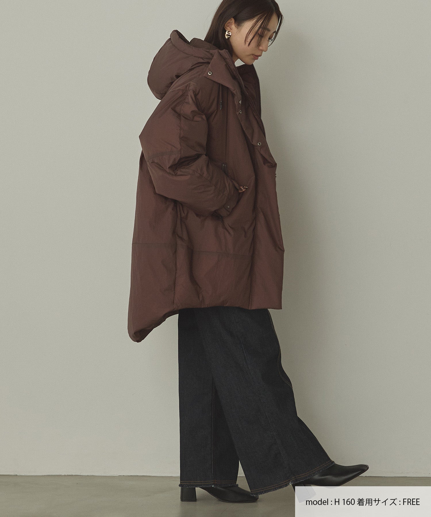 中綿 ワッシャーナイロン(撥水)ミディアムコート