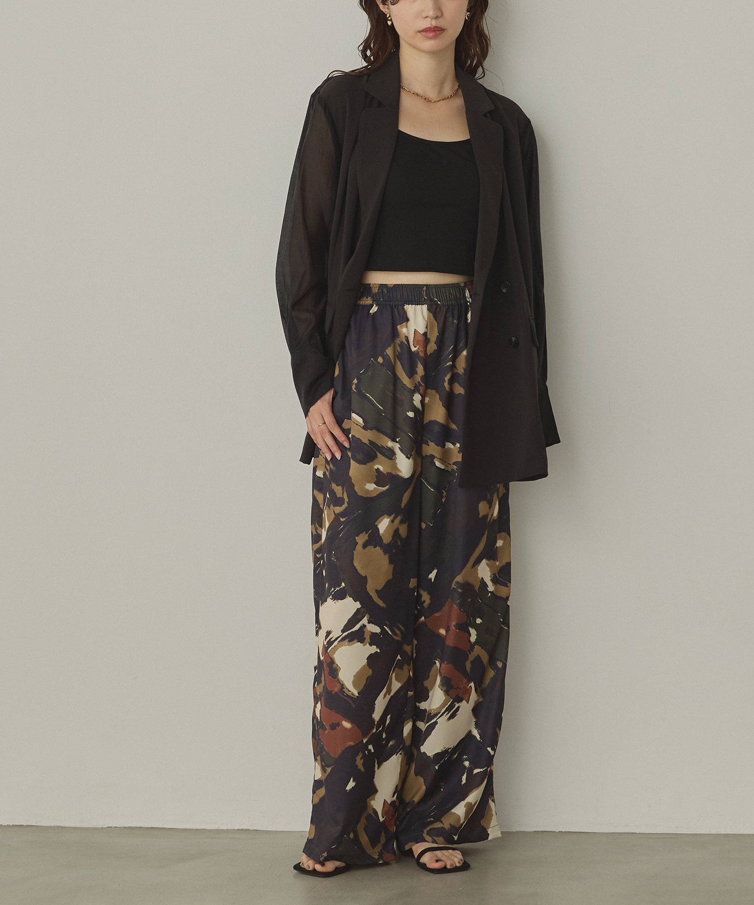 POLY TWILL SHEER TAILORED JACKET