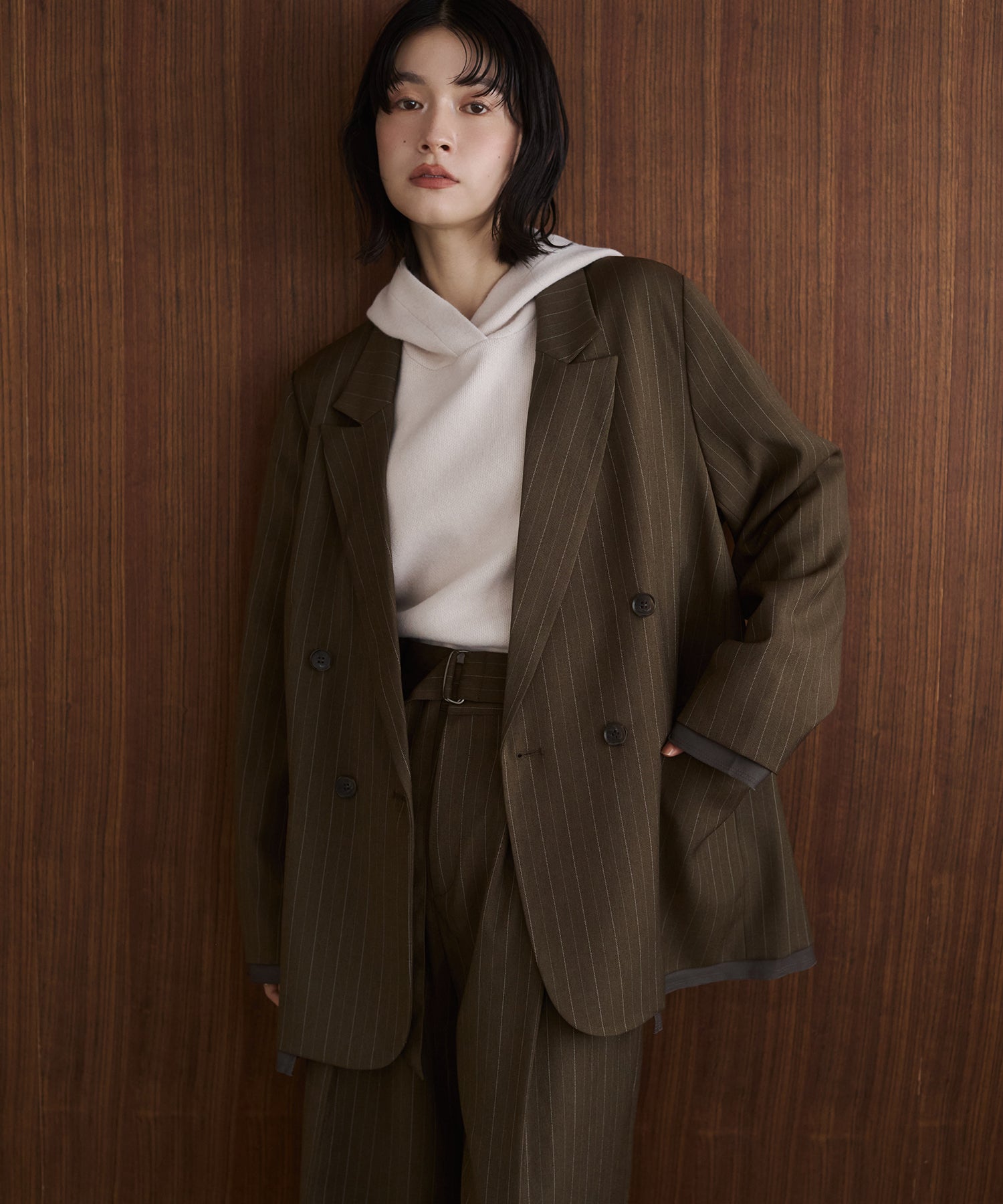 ストライプ ダブルジャケット