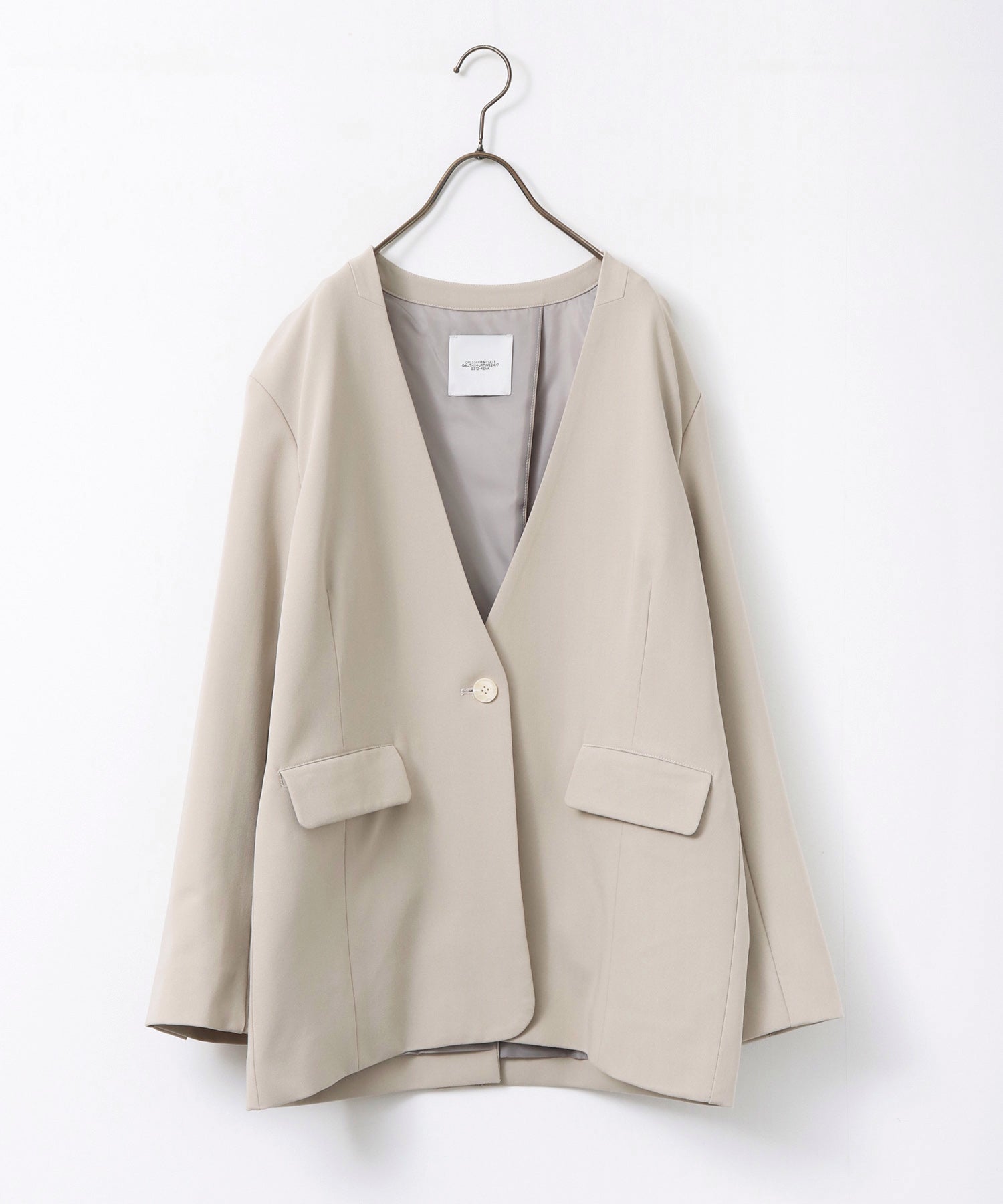 ポリレーヨン バックスリット ノーカラージャケット