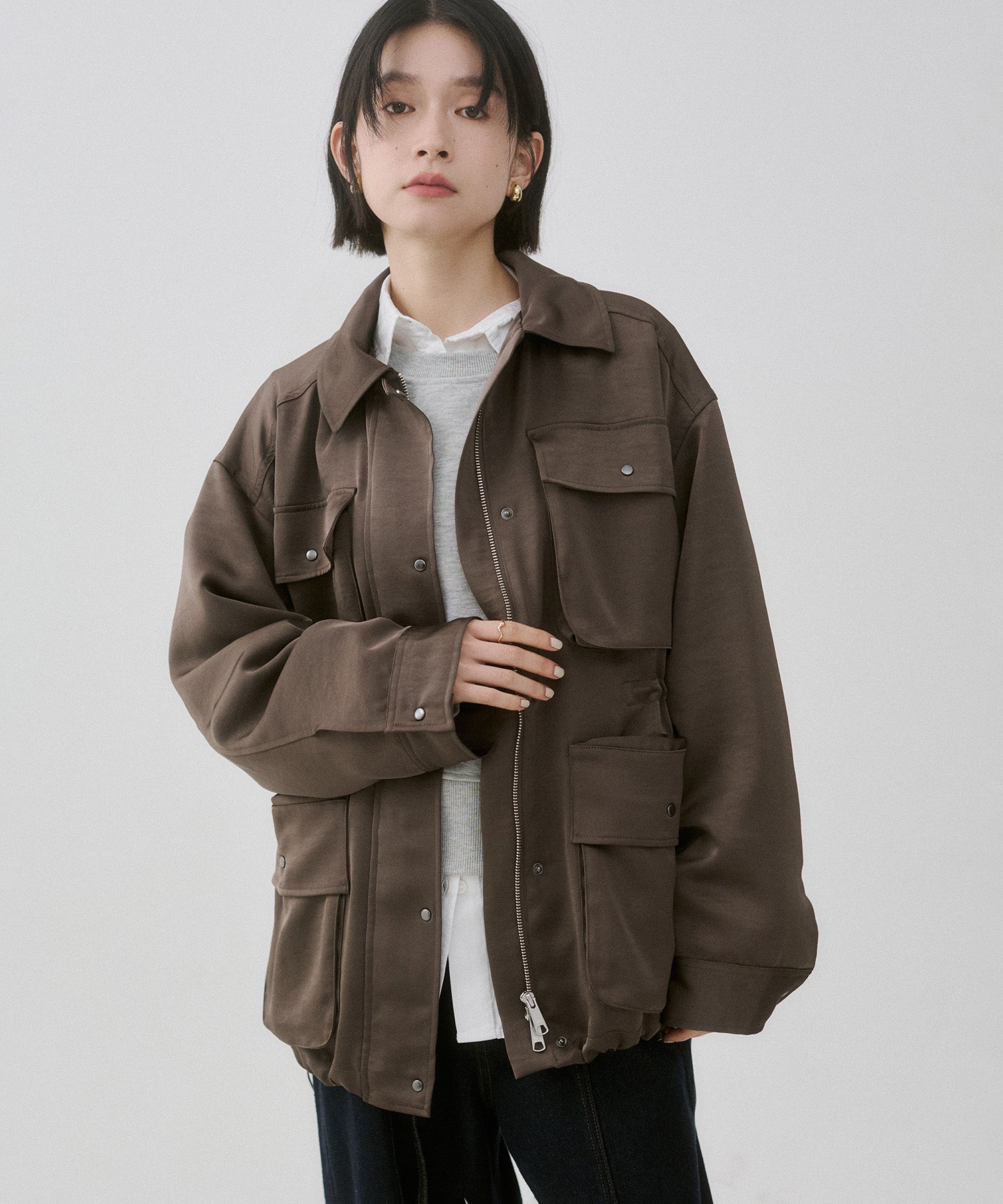 SATIN BIG POCKET LIGHT BLOUSON