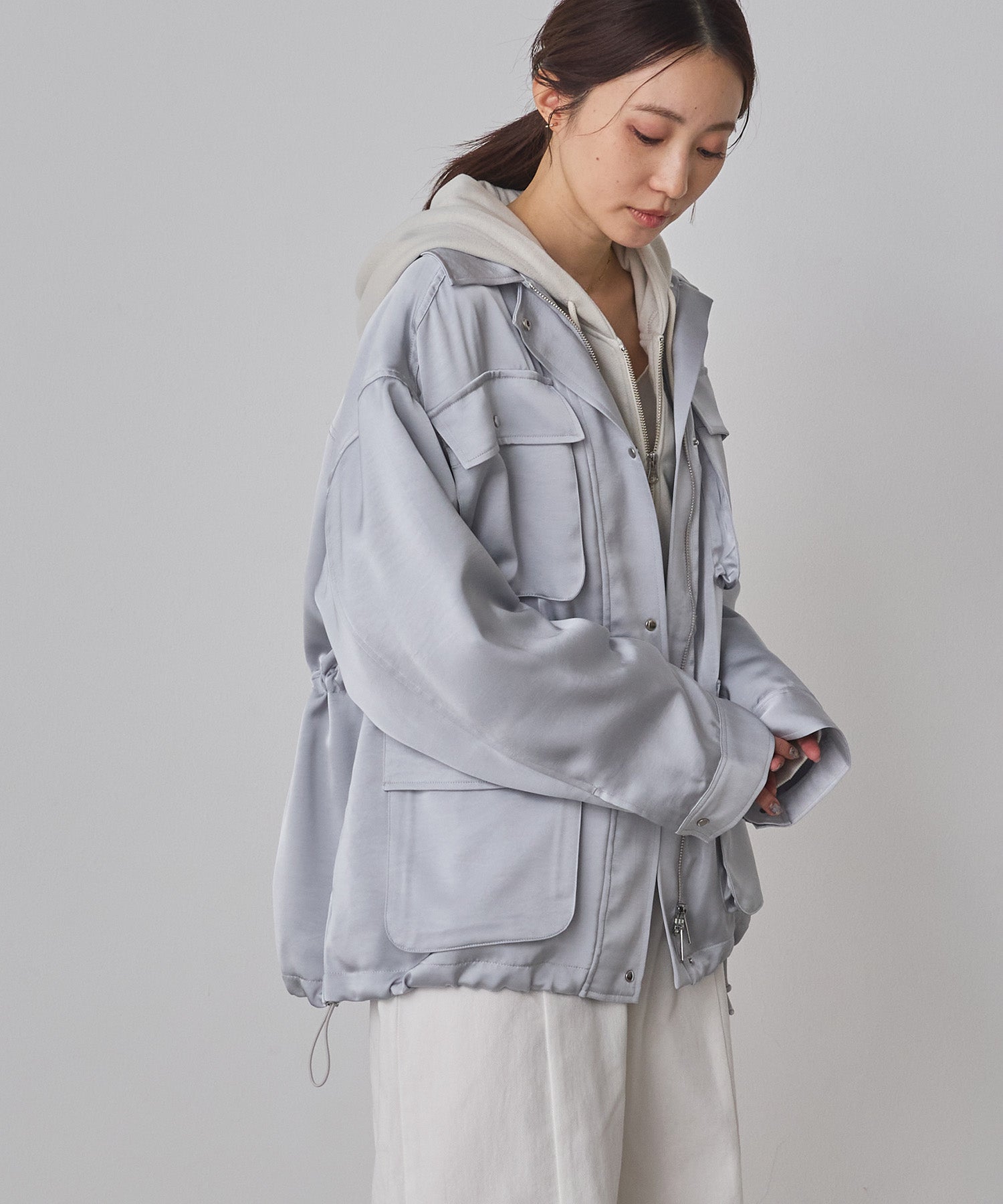 SATIN BIG POCKET LIGHT BLOUSON