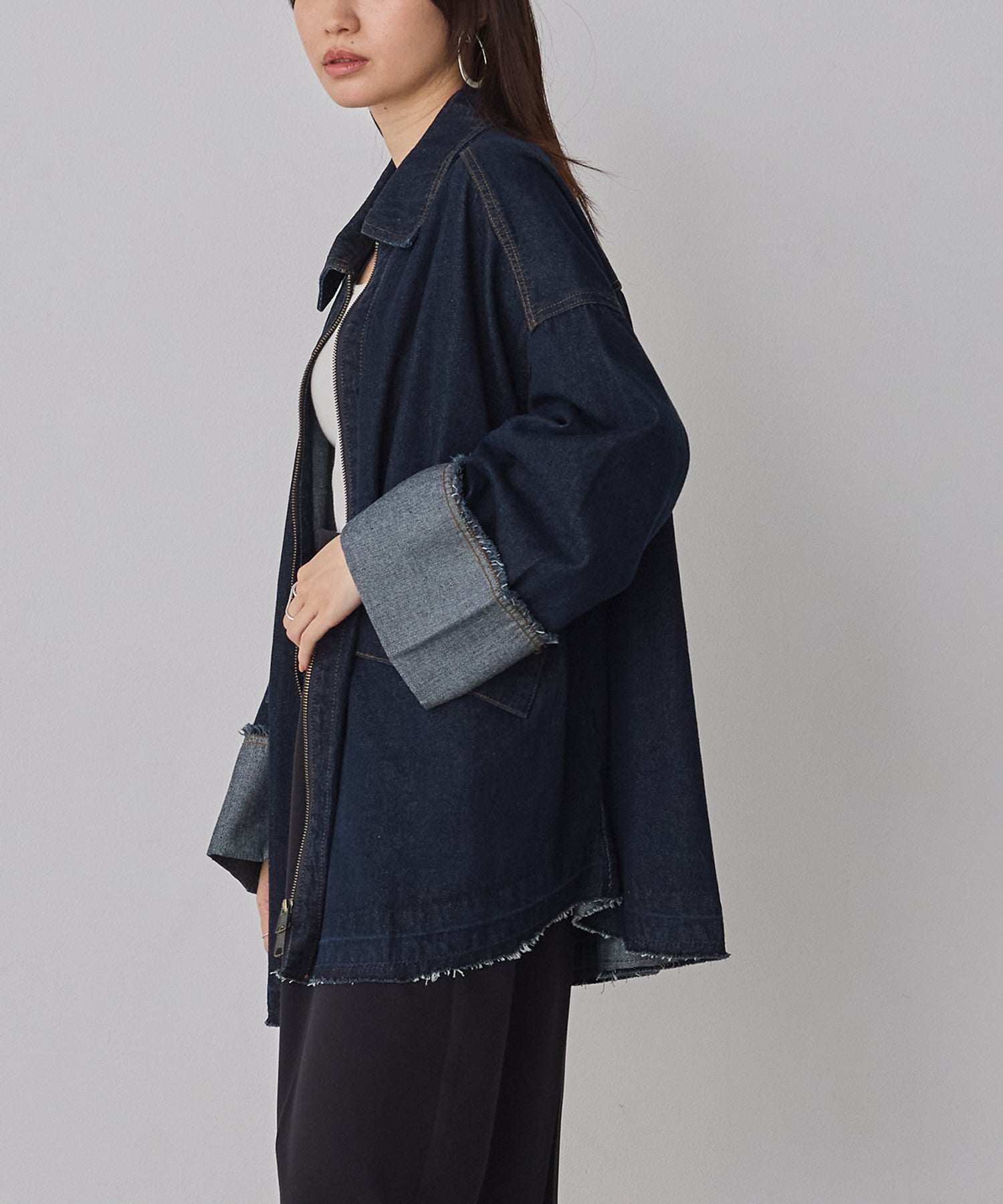 デニム/ツイル Wジップ オーバーブルゾン
