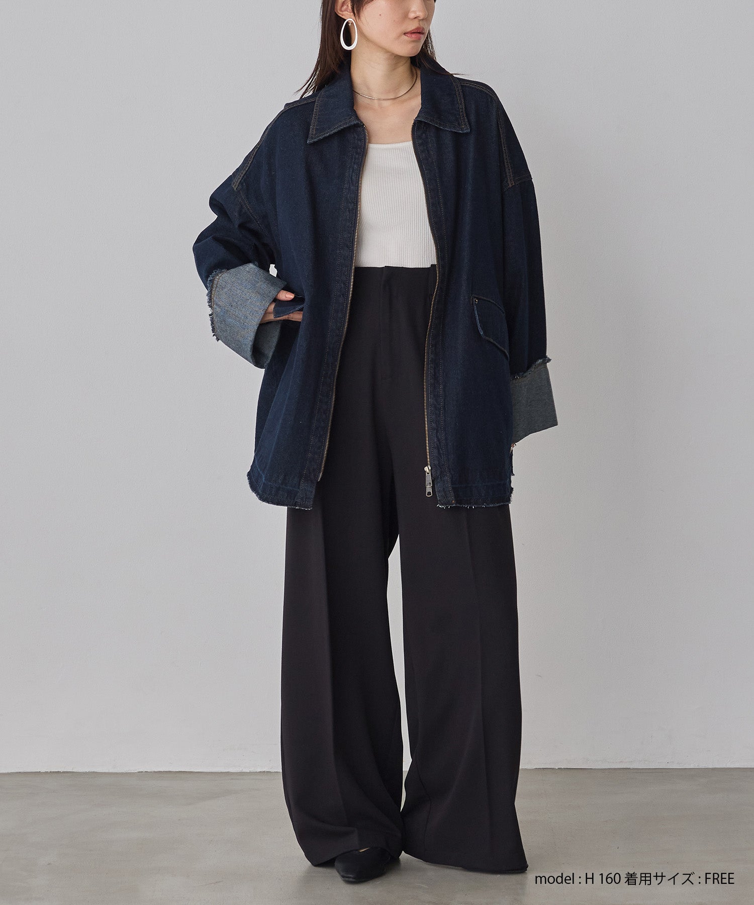 デニム/ツイル Wジップ オーバーブルゾン