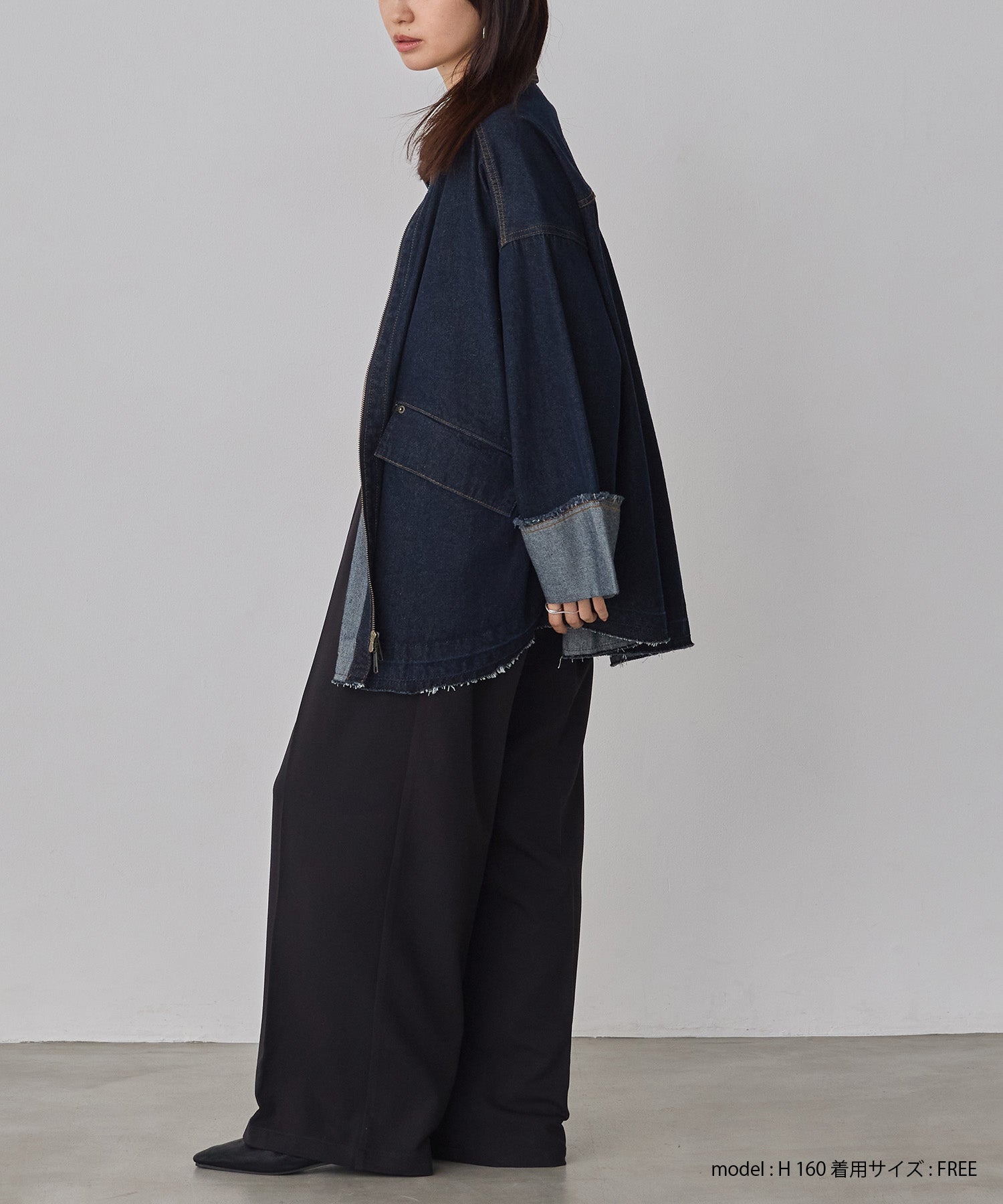 デニム/ツイル Wジップ オーバーブルゾン