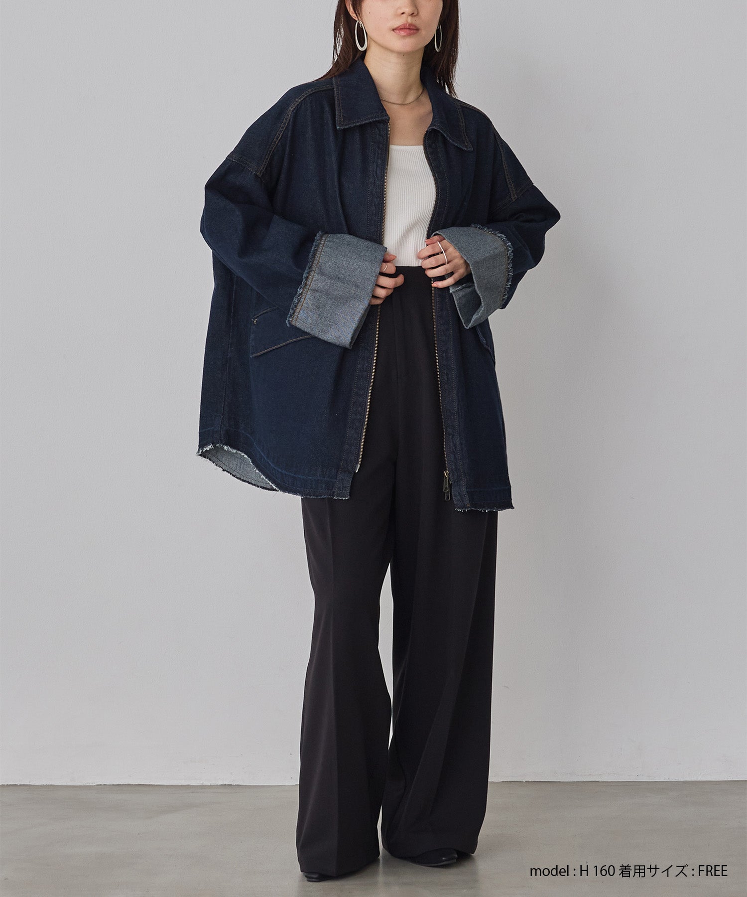 デニム/ツイル Wジップ オーバーブルゾン