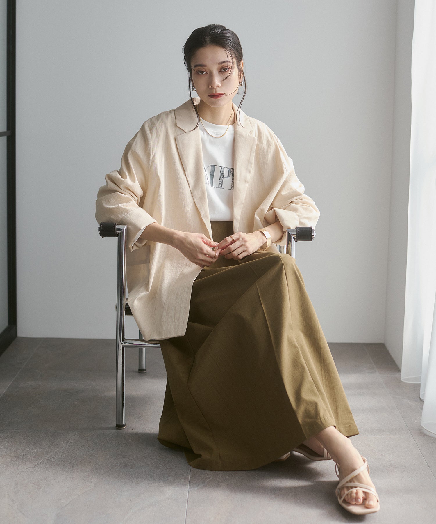 MIXED-FABRIC TAILORED JACKET