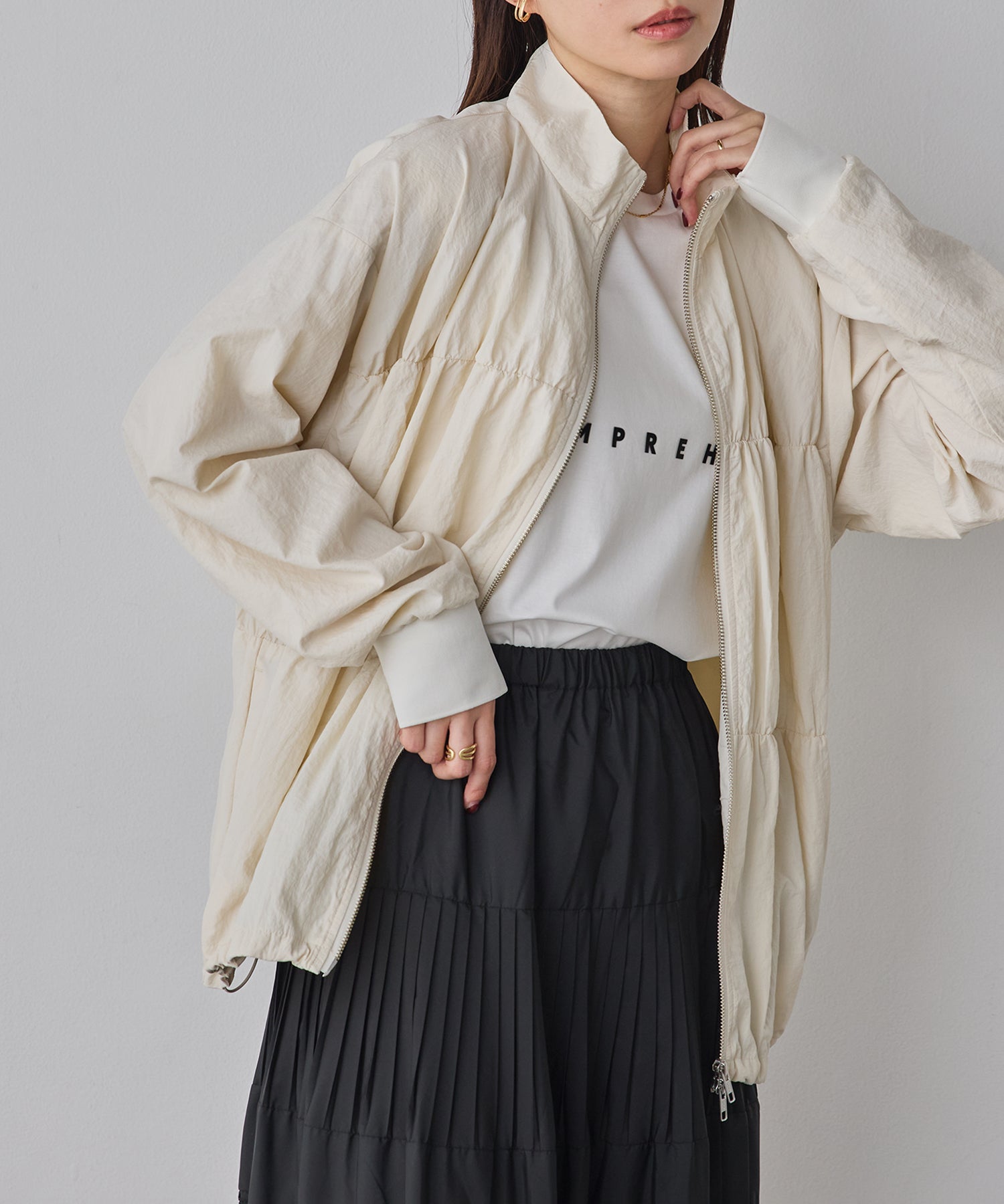 NYLON DOUBLE ZIP BLOUSON