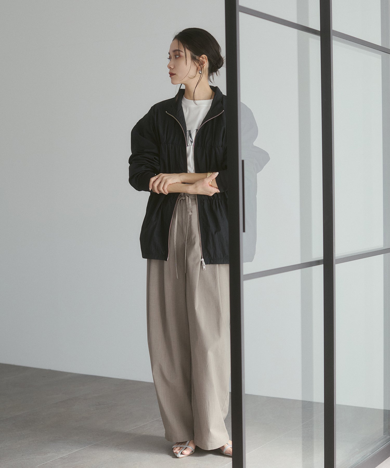 NYLON DOUBLE ZIP BLOUSON