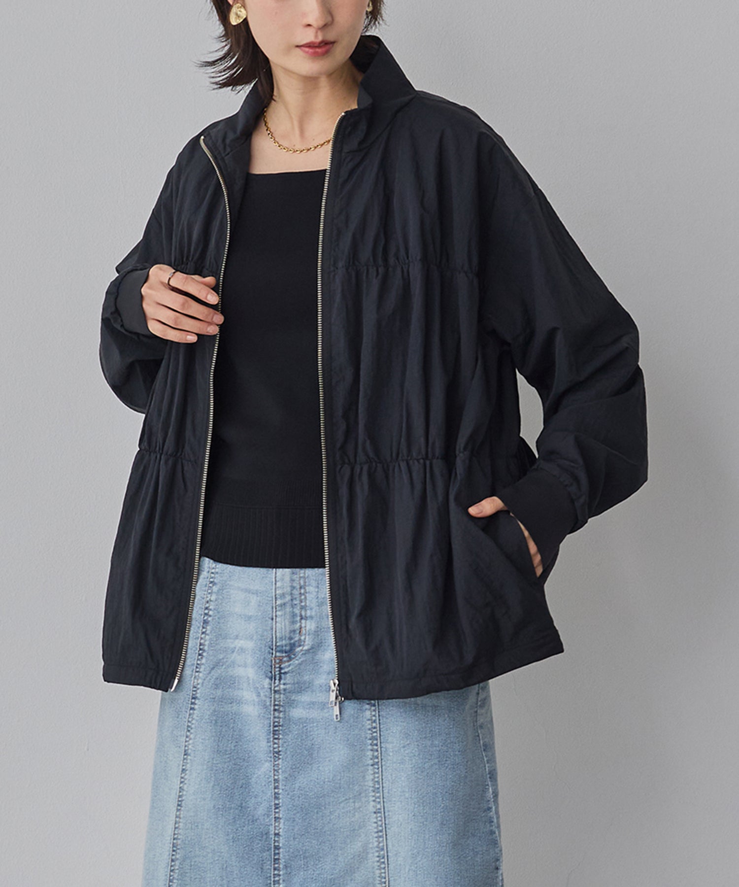 NYLON DOUBLE ZIP BLOUSON