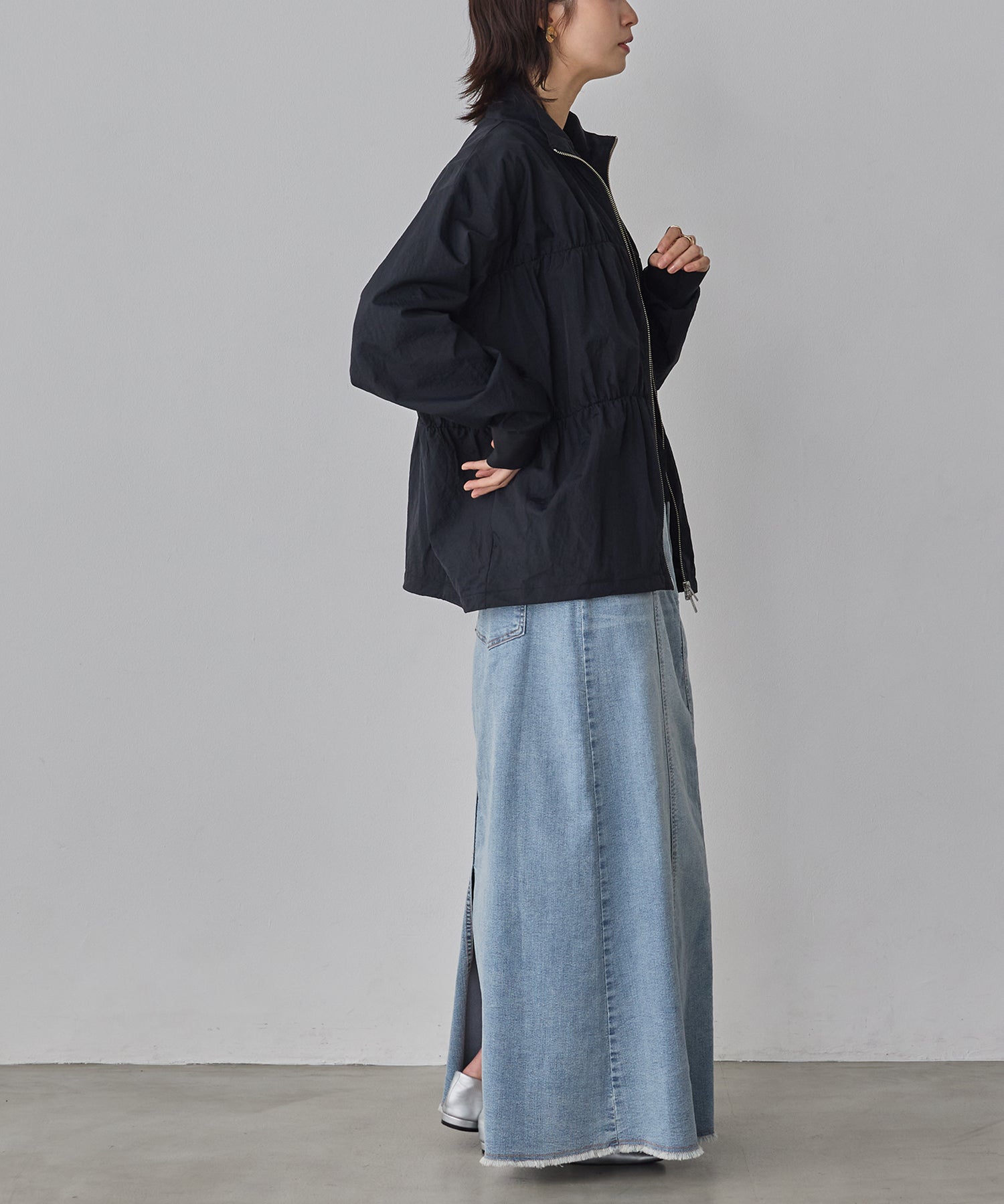 NYLON DOUBLE ZIP BLOUSON