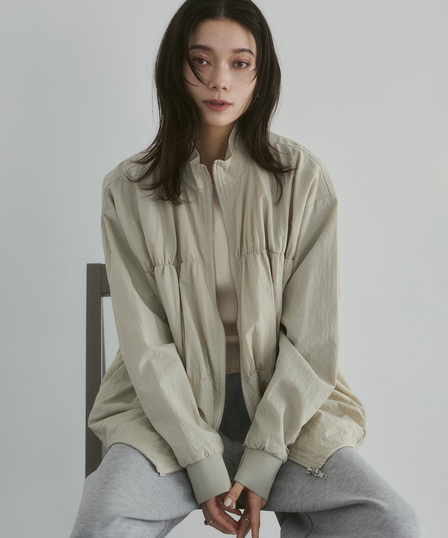 NYLON DOUBLE ZIP BLOUSON