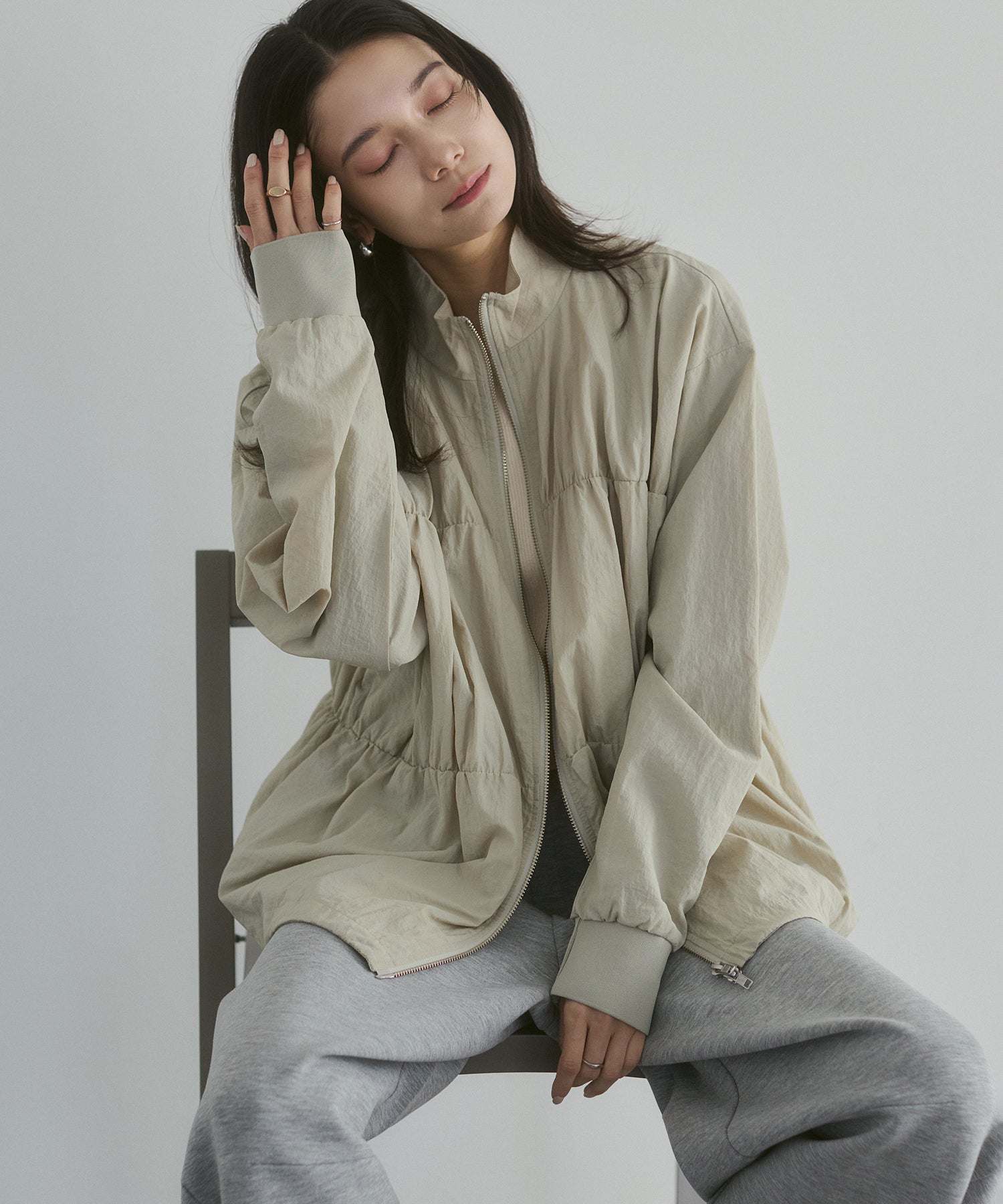 NYLON DOUBLE ZIP BLOUSON