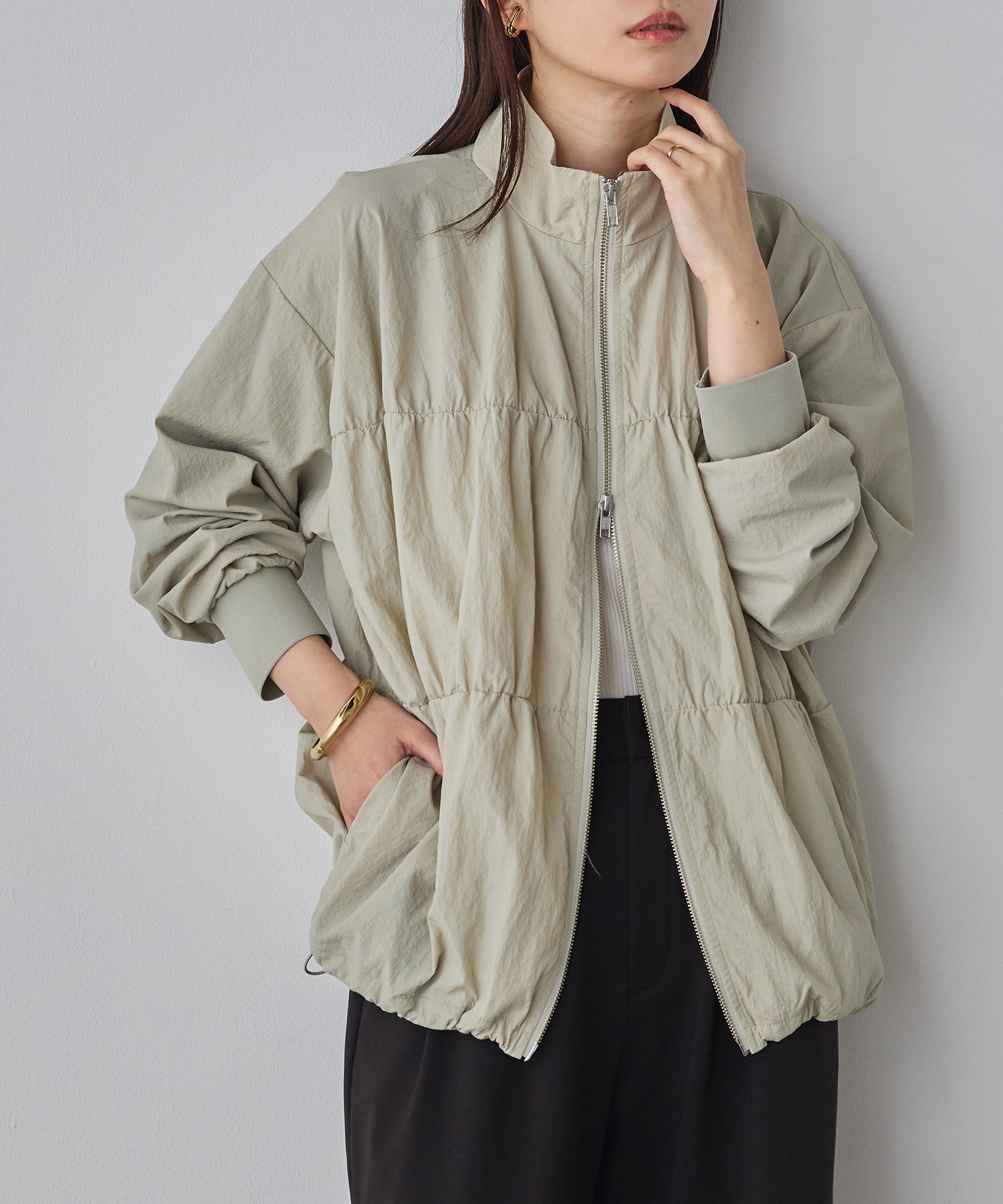 NYLON DOUBLE ZIP BLOUSON