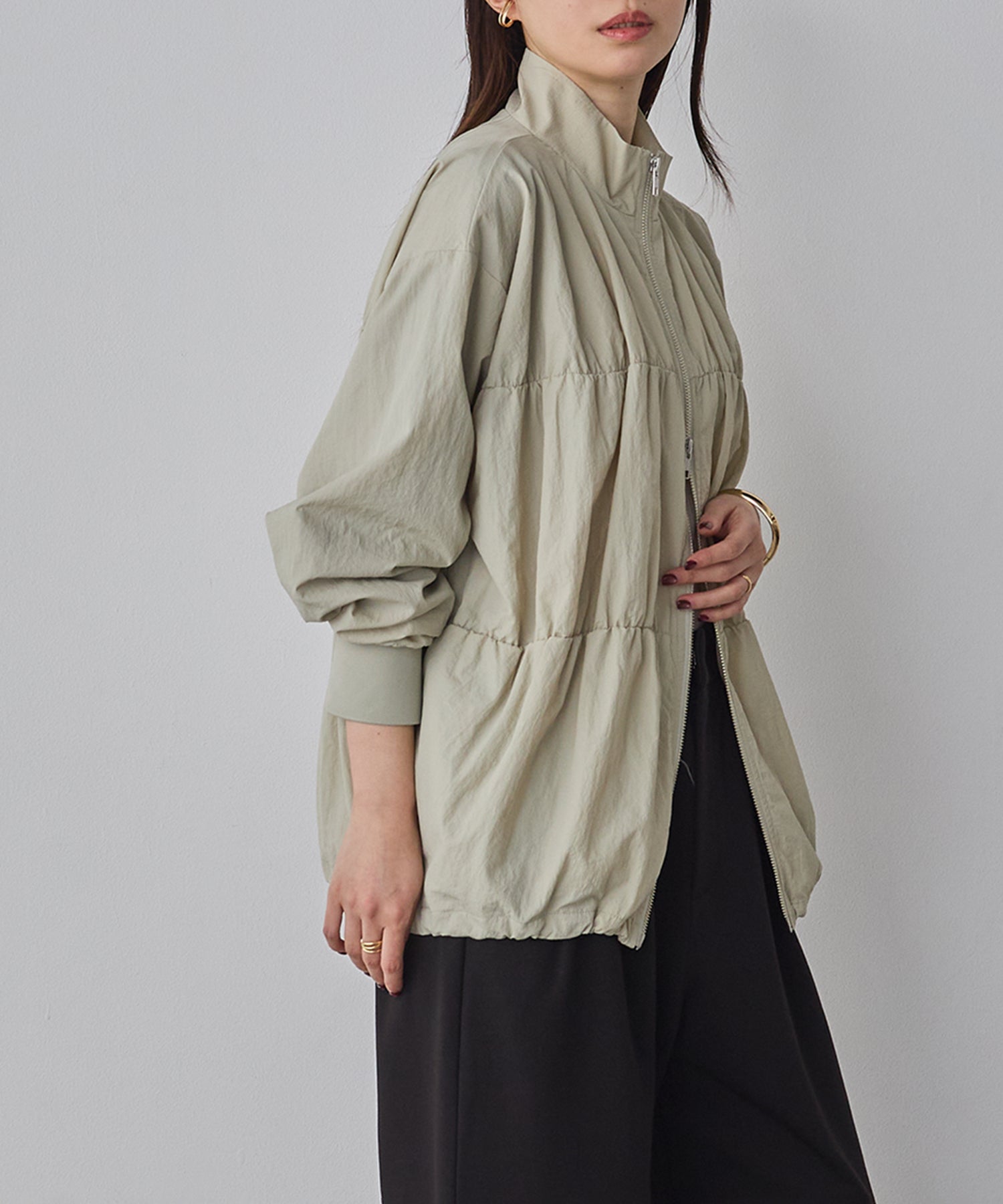 NYLON DOUBLE ZIP BLOUSON