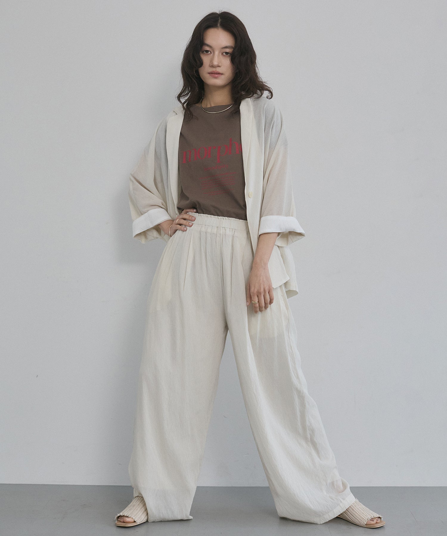 DOLMAN-SLEEVE SHEER TAILORED JACKET