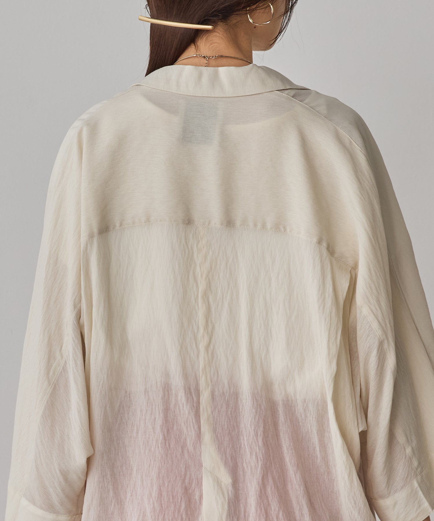 DOLMAN-SLEEVE SHEER TAILORED JACKET