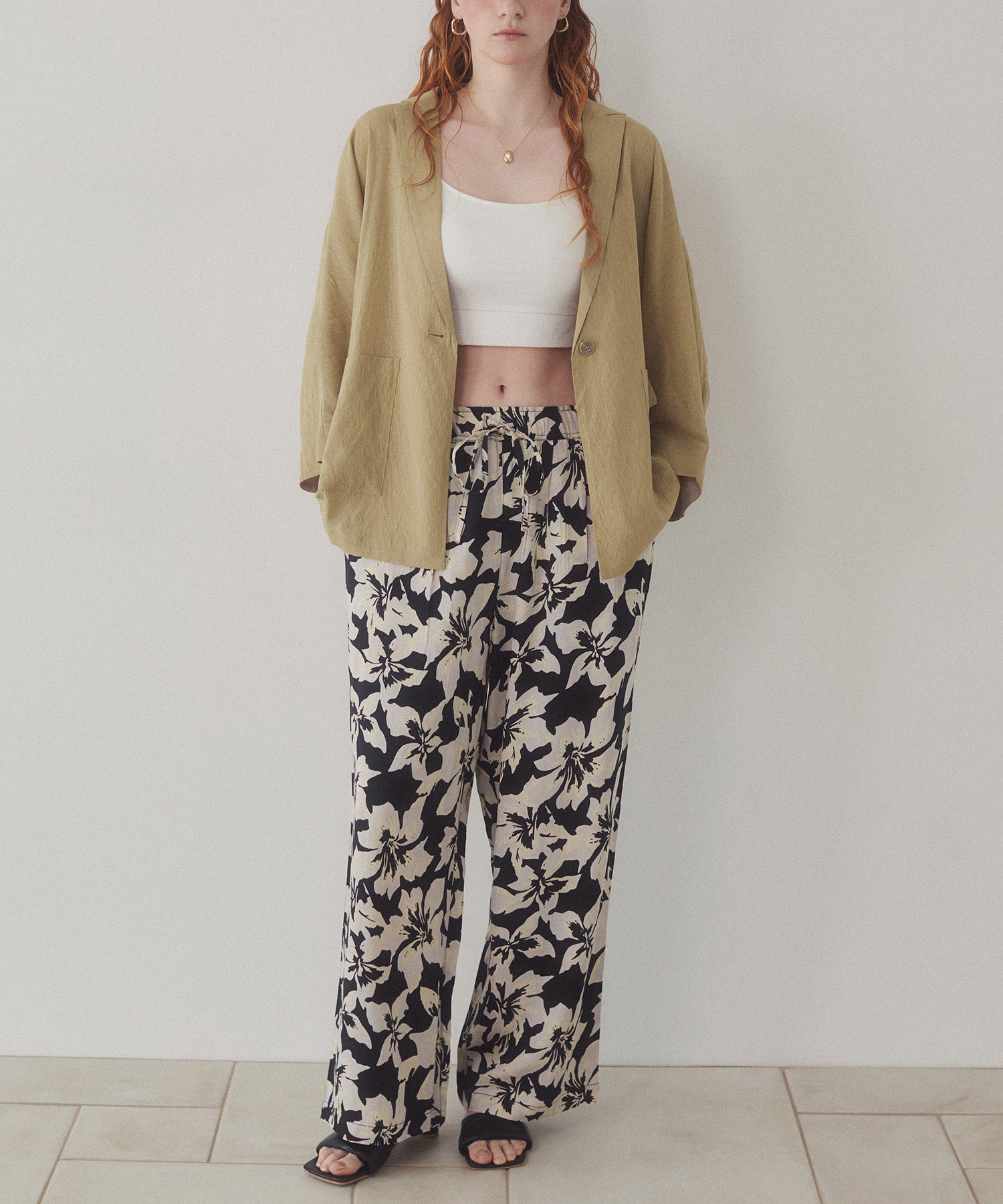 DOLMAN-SLEEVE SHEER TAILORED JACKET