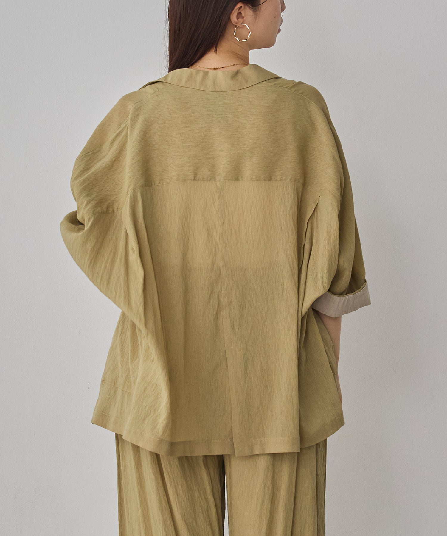 DOLMAN-SLEEVE SHEER TAILORED JACKET