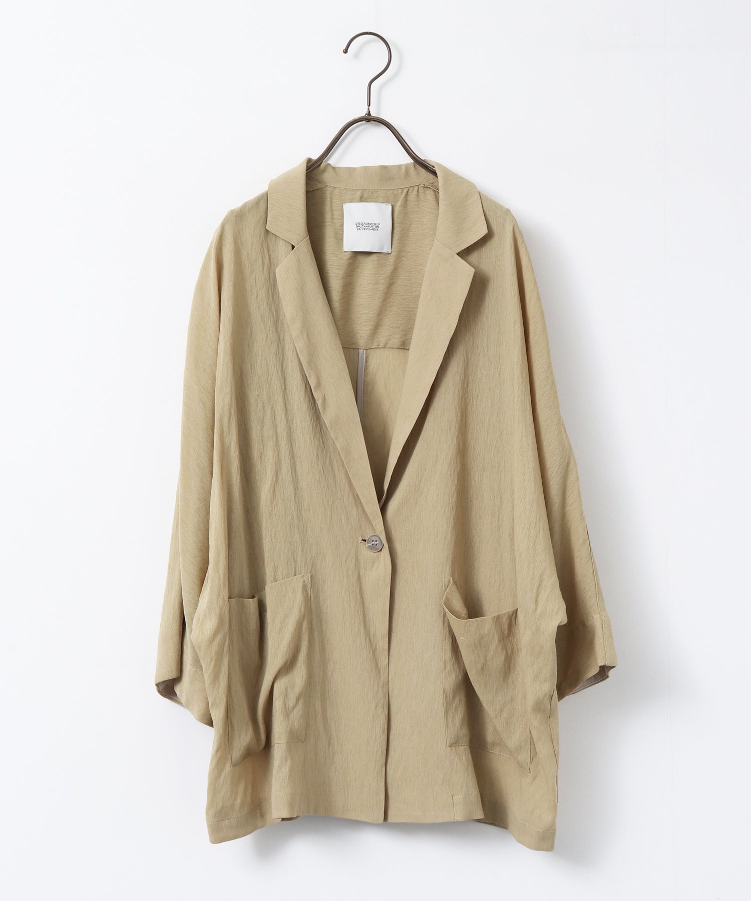 DOLMAN-SLEEVE SHEER TAILORED JACKET