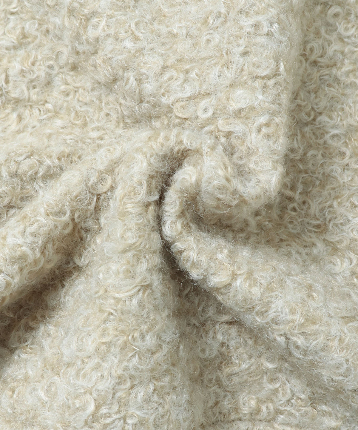 CURLY BOUCLÉ HOODED SHORT JACKET