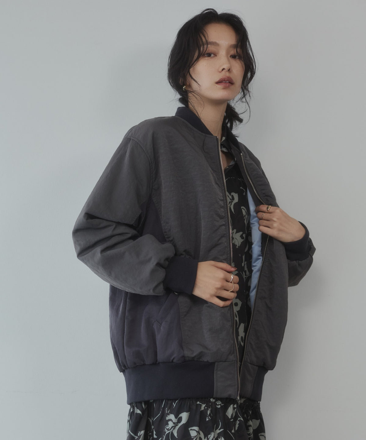 SUBTLE COLOURWAY NYLON MA-1 BOMBER JACKET