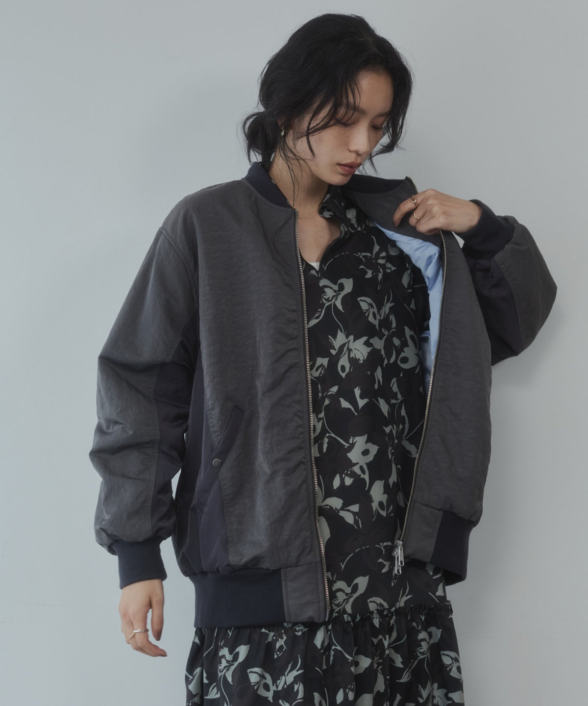 SUBTLE COLOURWAY NYLON MA-1 BOMBER JACKET