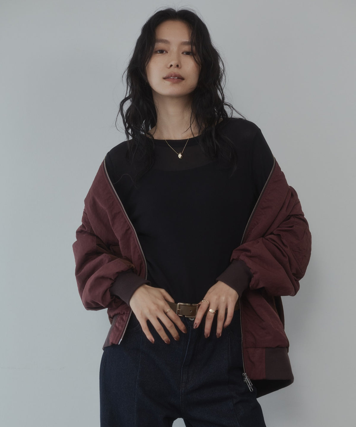 SUBTLE COLOURWAY NYLON MA-1 BOMBER JACKET