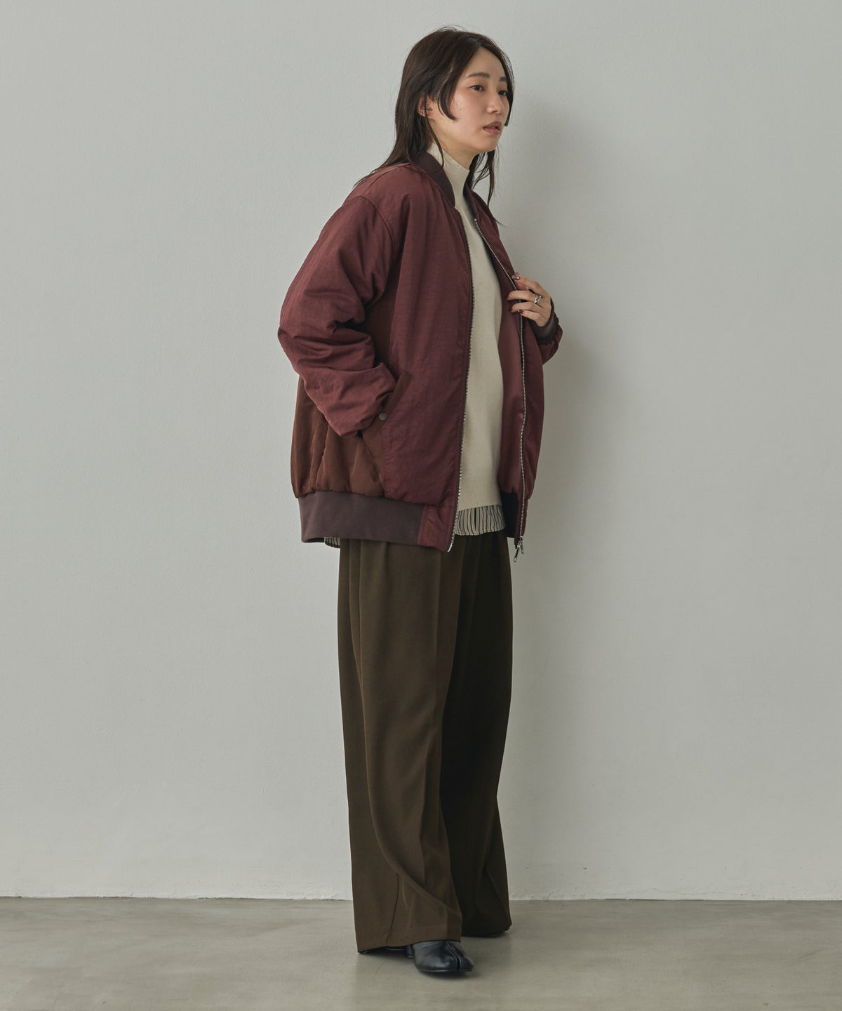 SUBTLE COLOURWAY NYLON MA-1 BOMBER JACKET