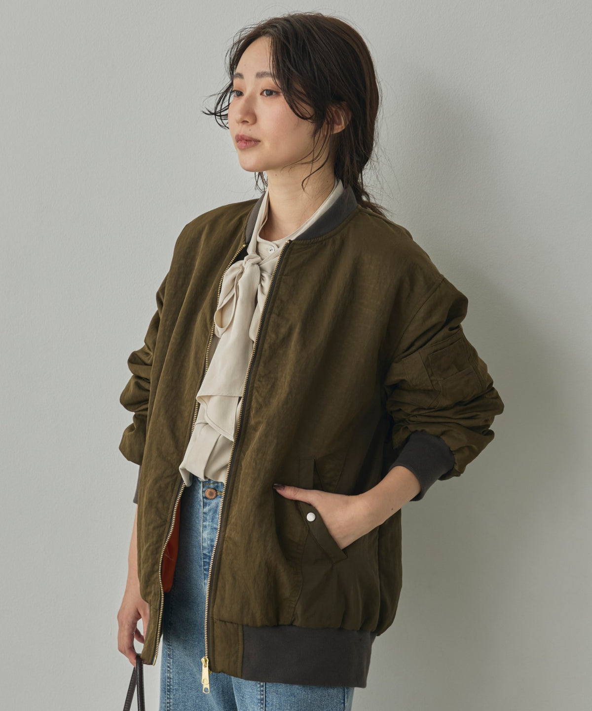 SUBTLE COLOURWAY NYLON MA-1 BOMBER JACKET