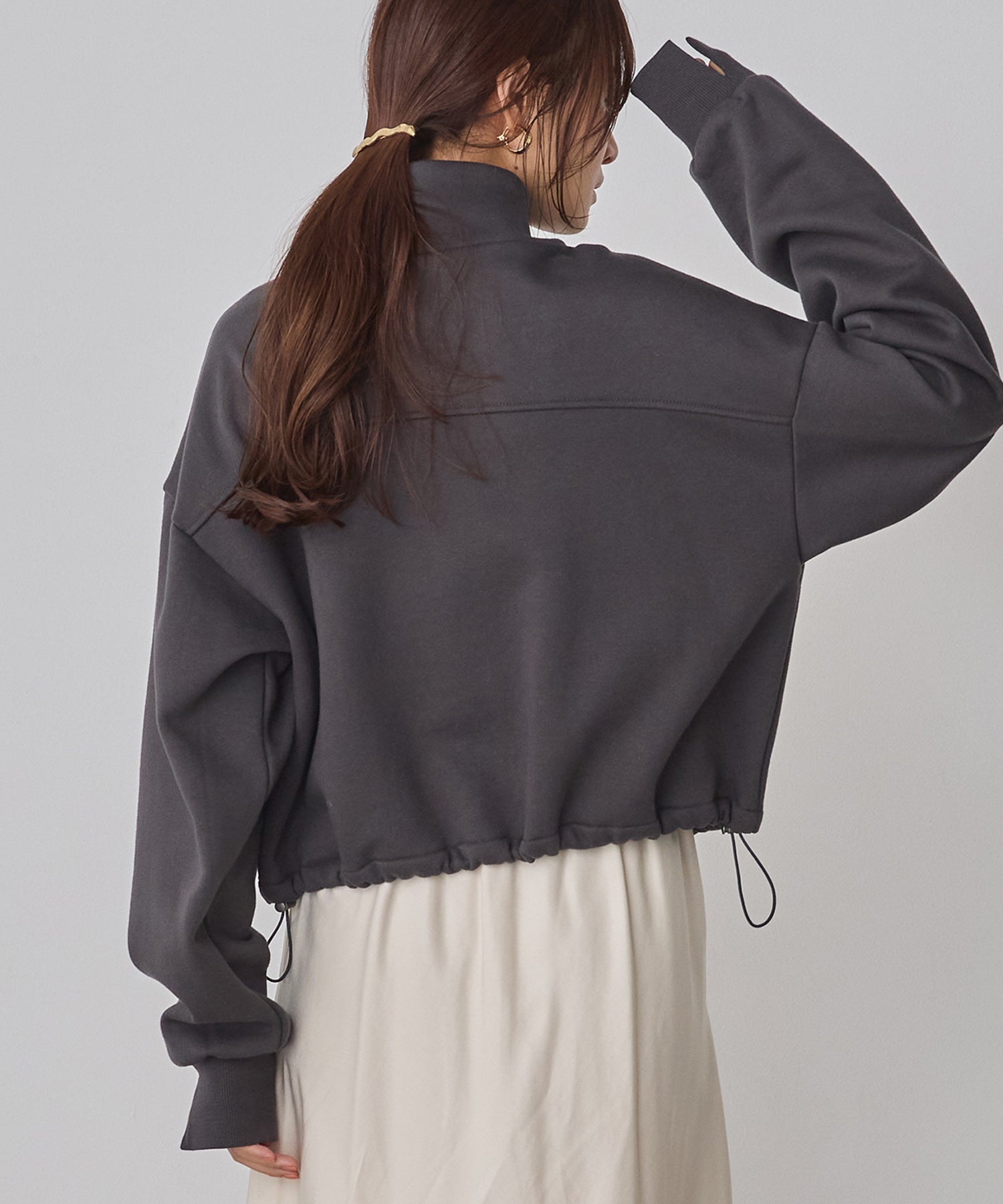 裏起毛ダブルジップ ハイネックブルゾン