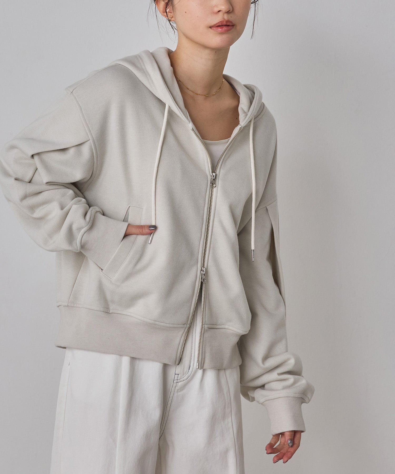 LAME DOUBLE ZIP HOODIE