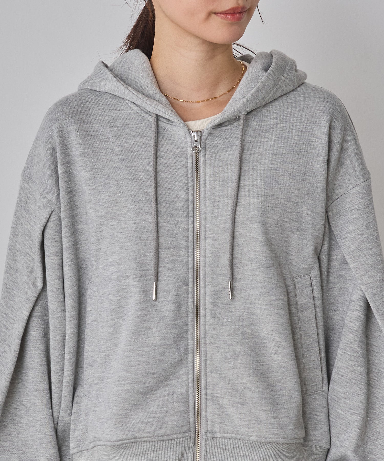 LAME DOUBLE ZIP HOODIE