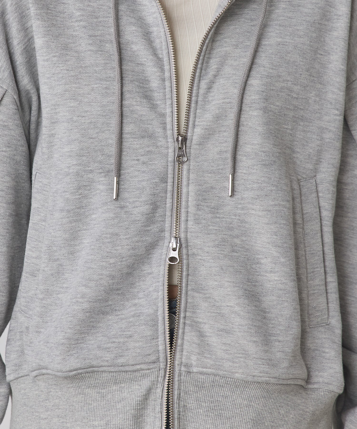 LAME DOUBLE ZIP HOODIE