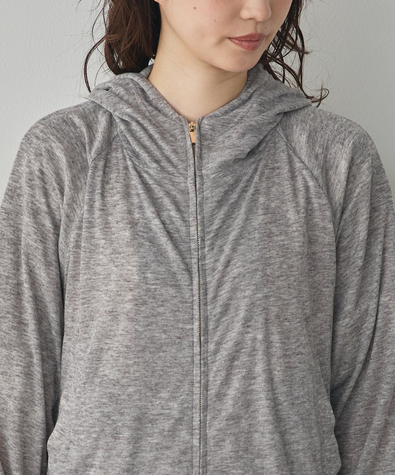 LIGHTWEIGHT KNIT DOCKING W-ZIP HOODIE