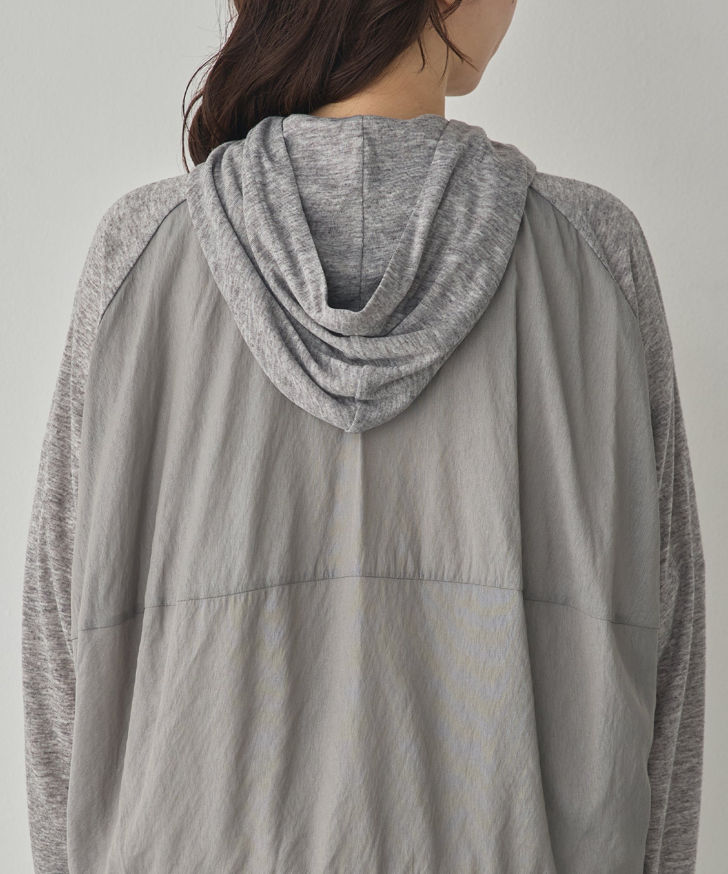 LIGHTWEIGHT KNIT DOCKING W-ZIP HOODIE