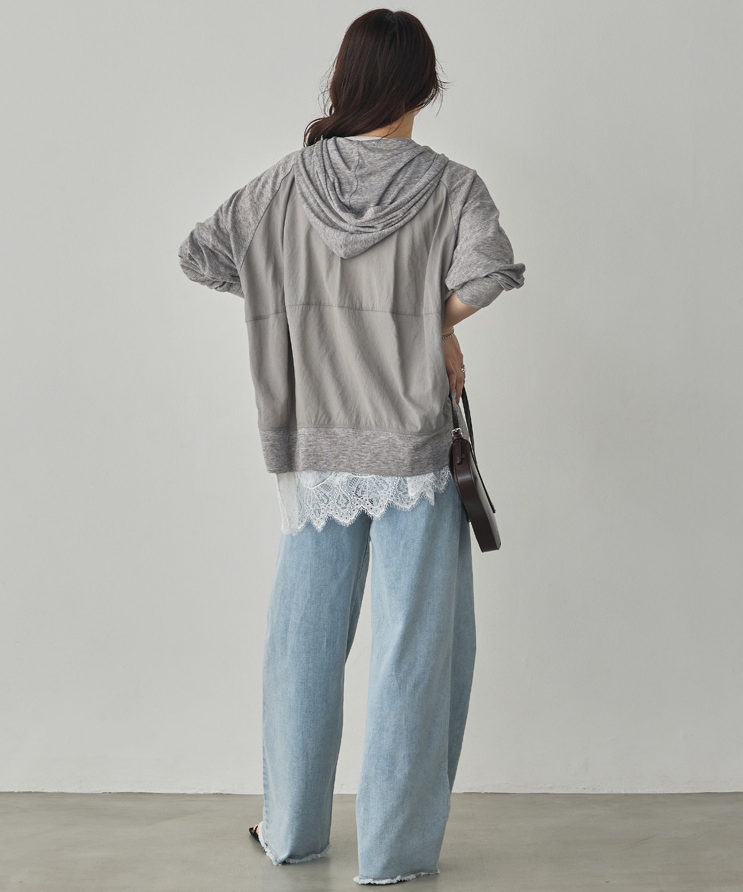 LIGHTWEIGHT KNIT DOCKING W-ZIP HOODIE