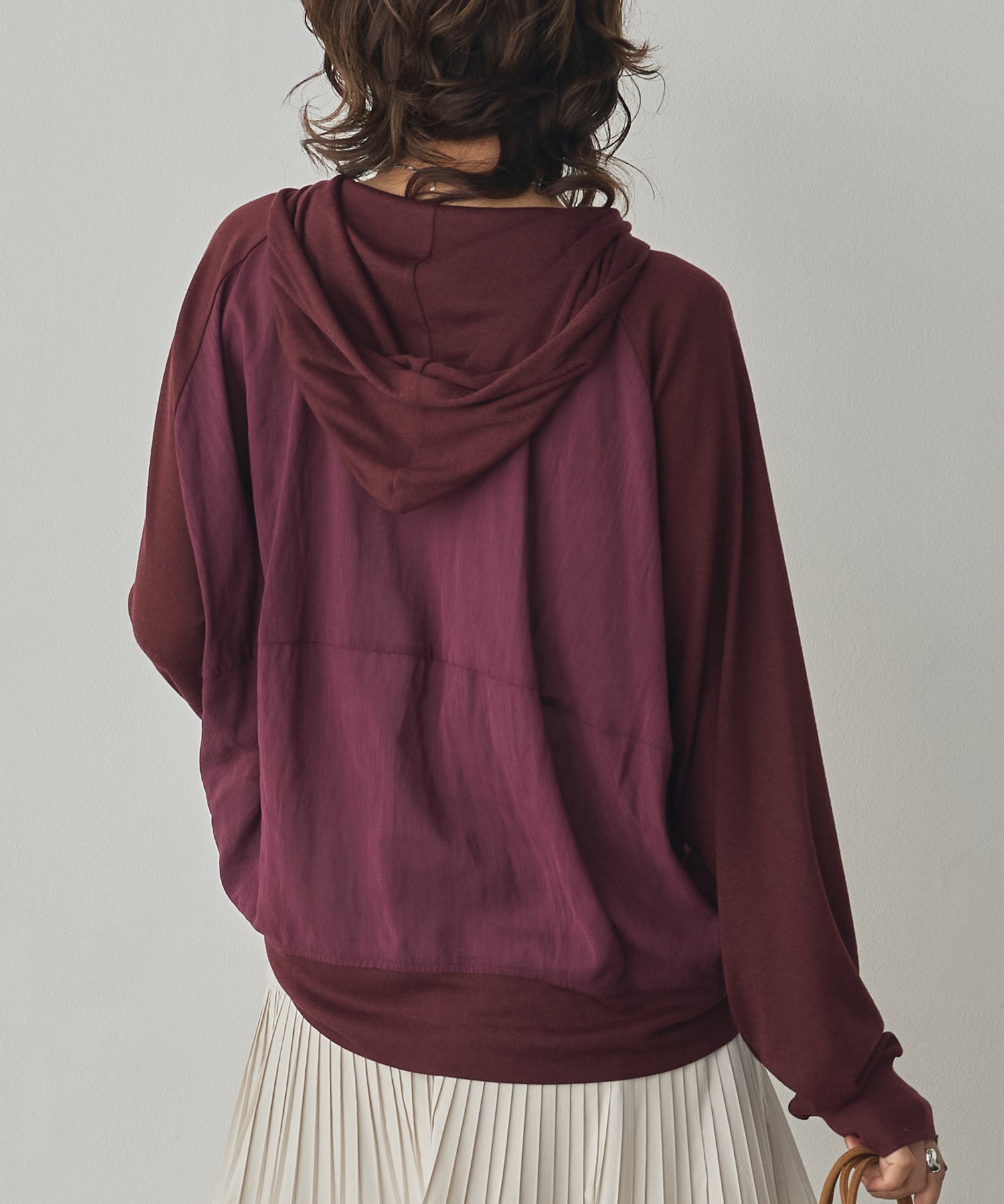 LIGHTWEIGHT KNIT DOCKING W-ZIP HOODIE