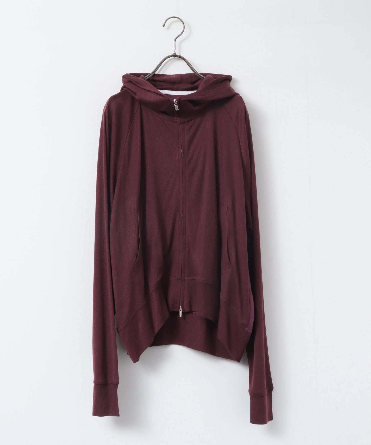 LIGHTWEIGHT KNIT DOCKING W-ZIP HOODIE