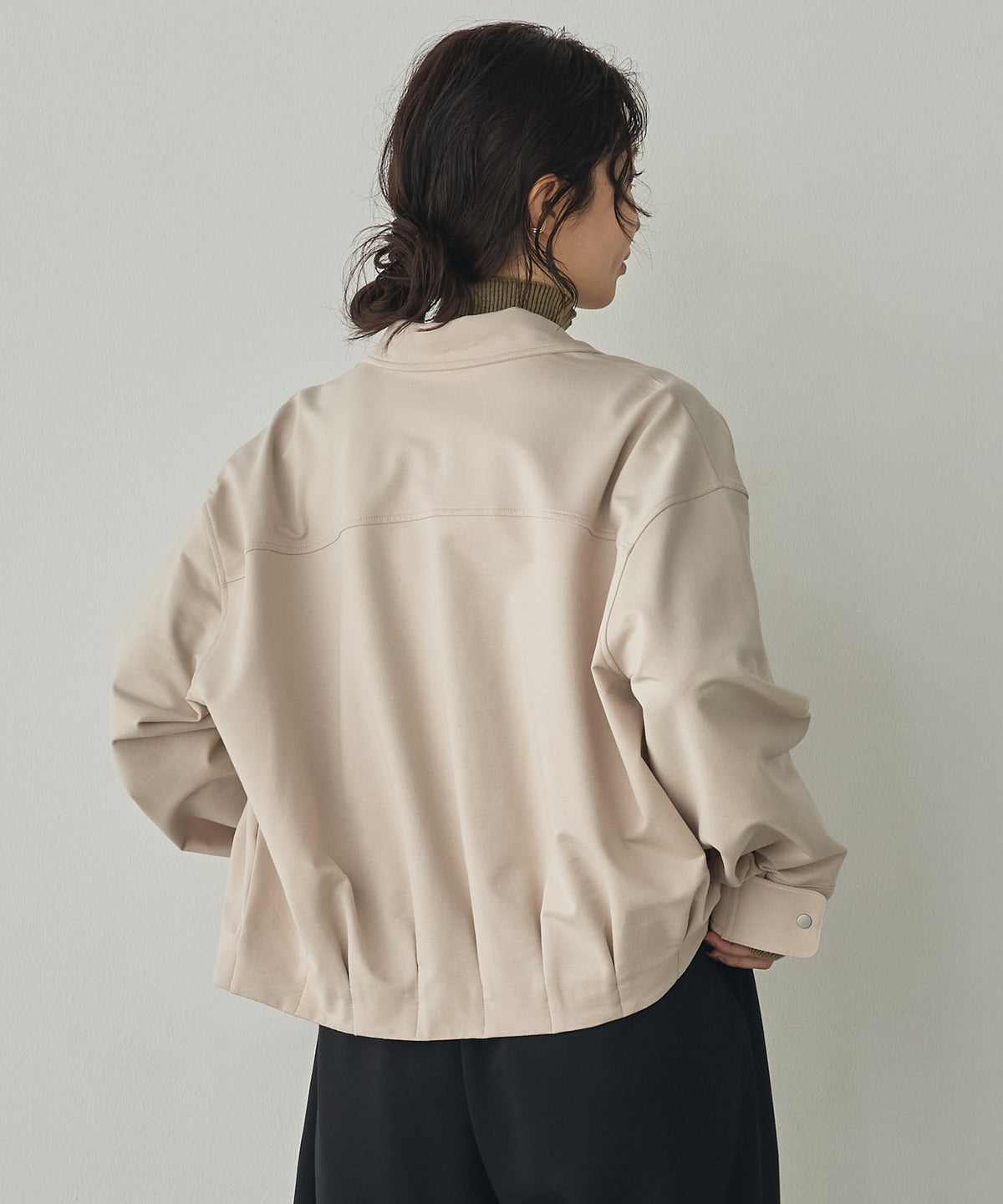 FLEECE-LINED TUCKED-COLLAR SHIRT JACKET