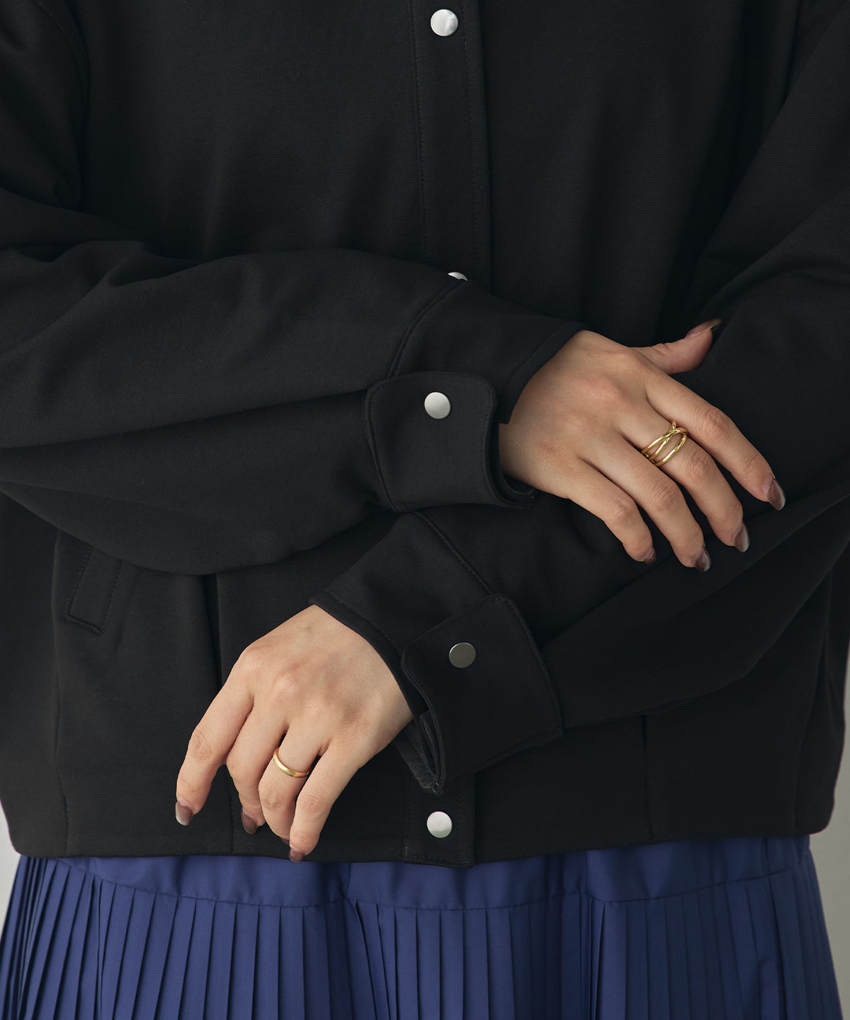 FLEECE-LINED TUCKED-COLLAR SHIRT JACKET