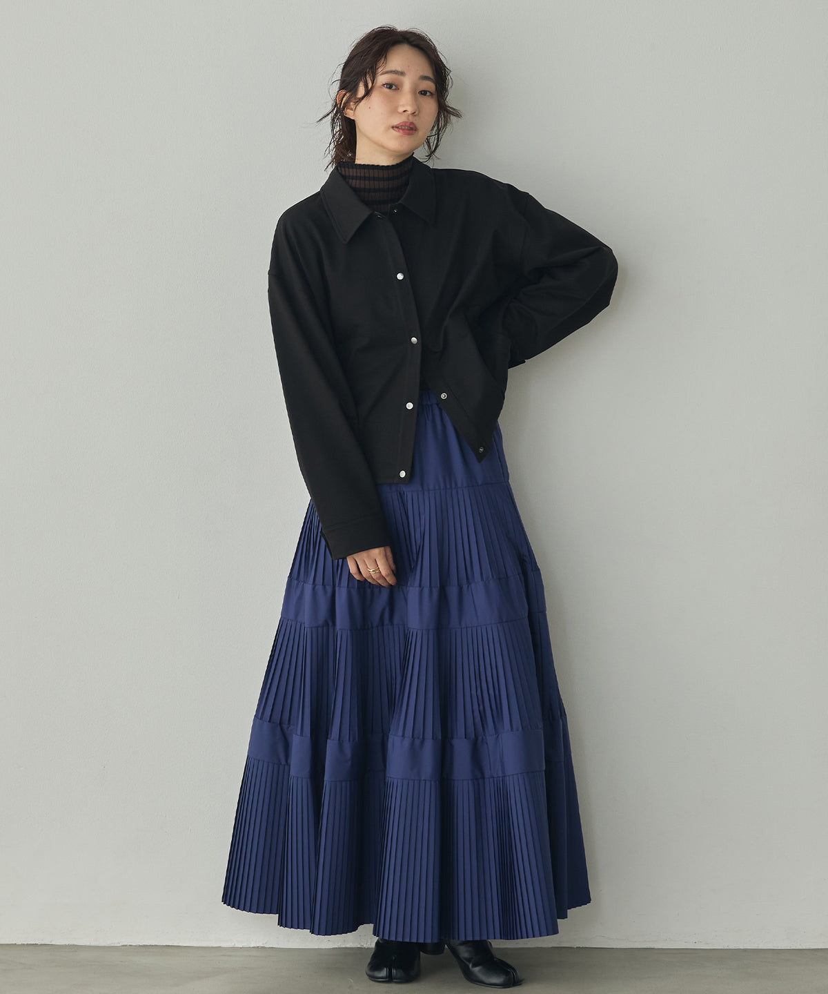 FLEECE-LINED TUCKED-COLLAR SHIRT JACKET
