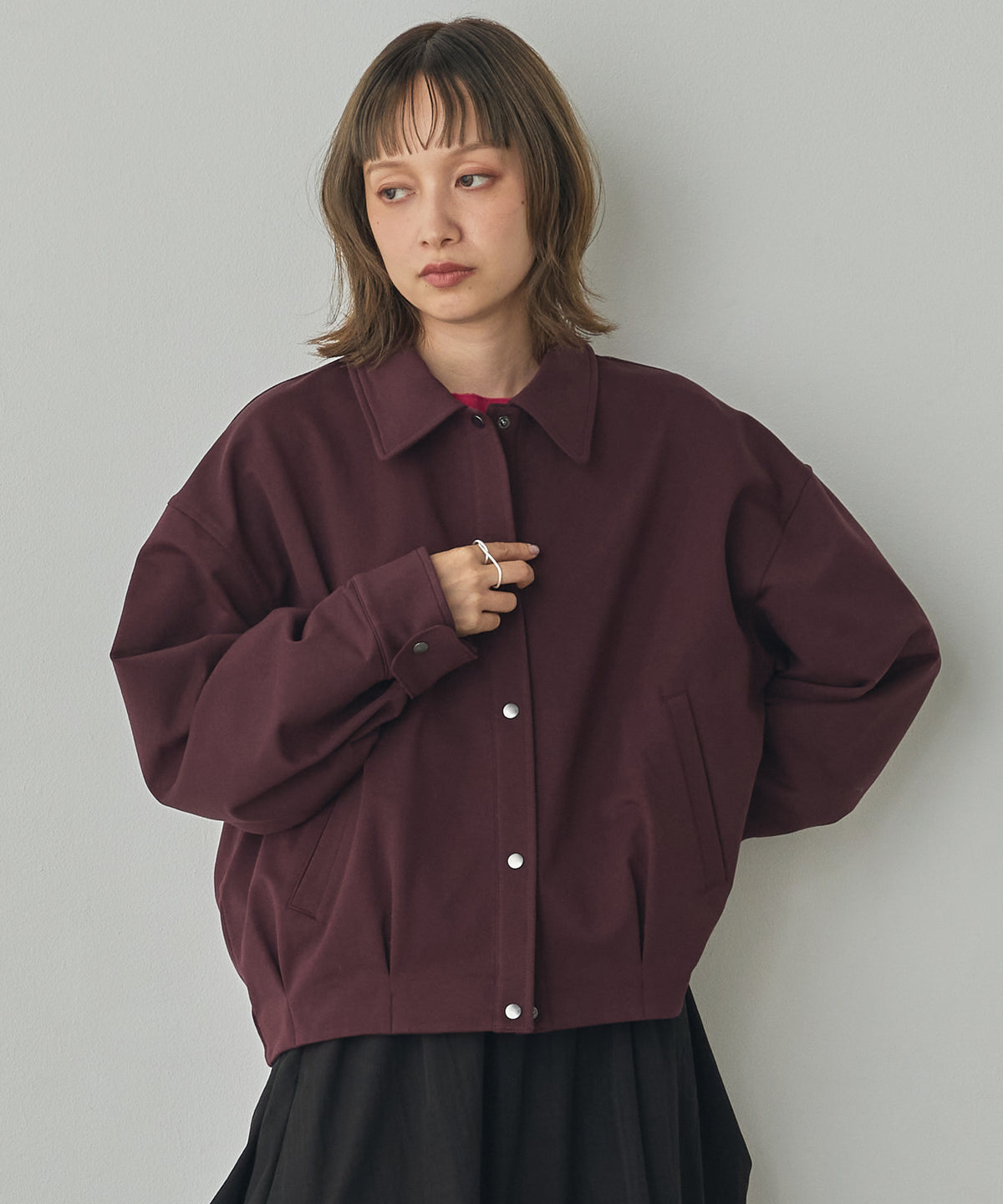 FLEECE-LINED TUCKED-COLLAR SHIRT JACKET