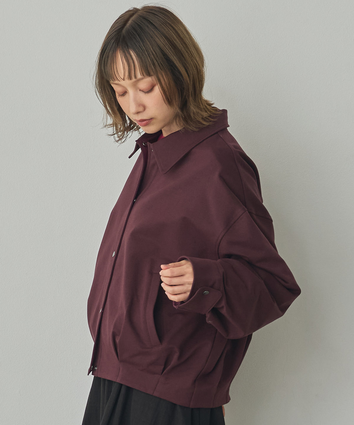 FLEECE-LINED TUCKED-COLLAR SHIRT JACKET