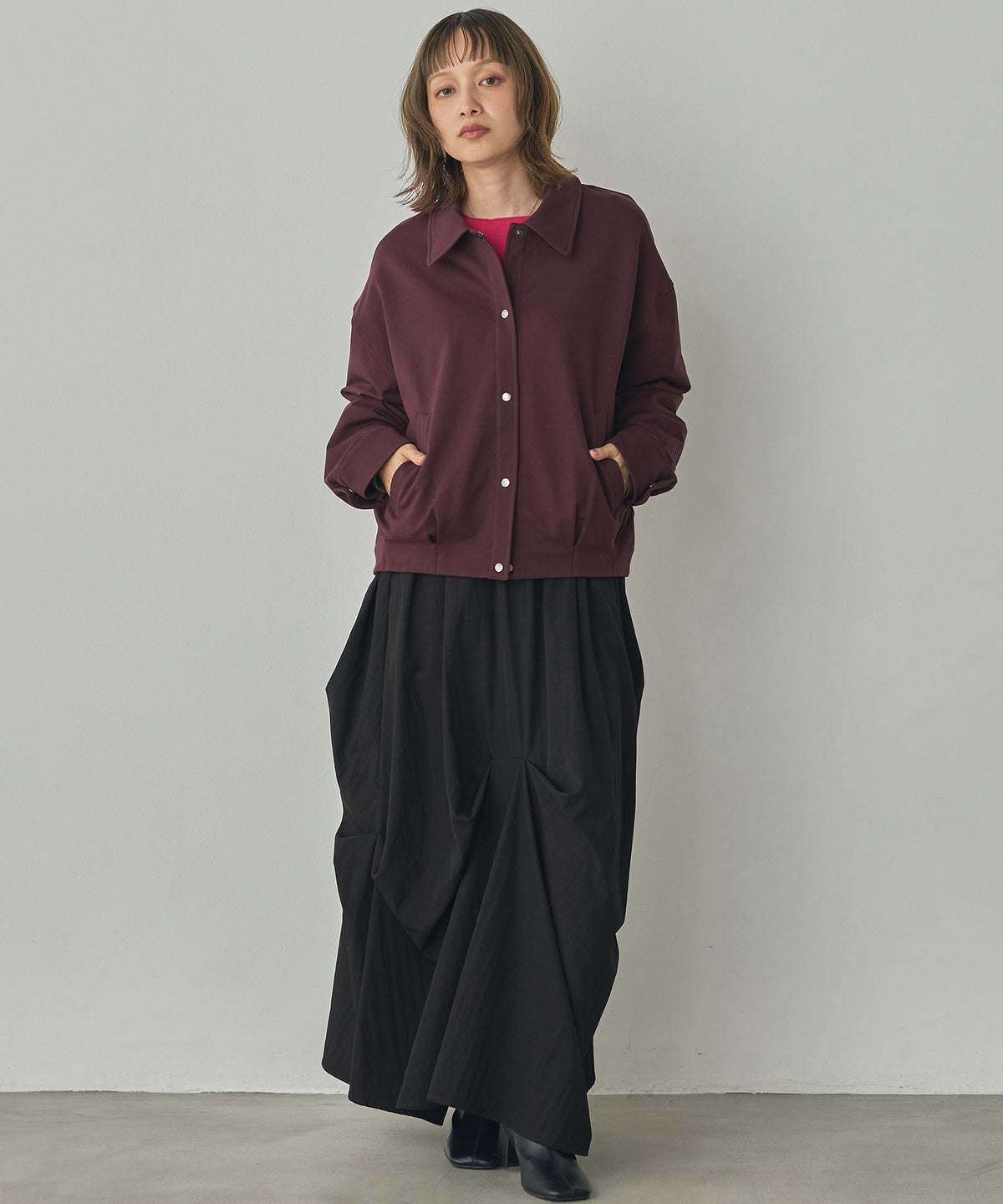FLEECE-LINED TUCKED-COLLAR SHIRT JACKET
