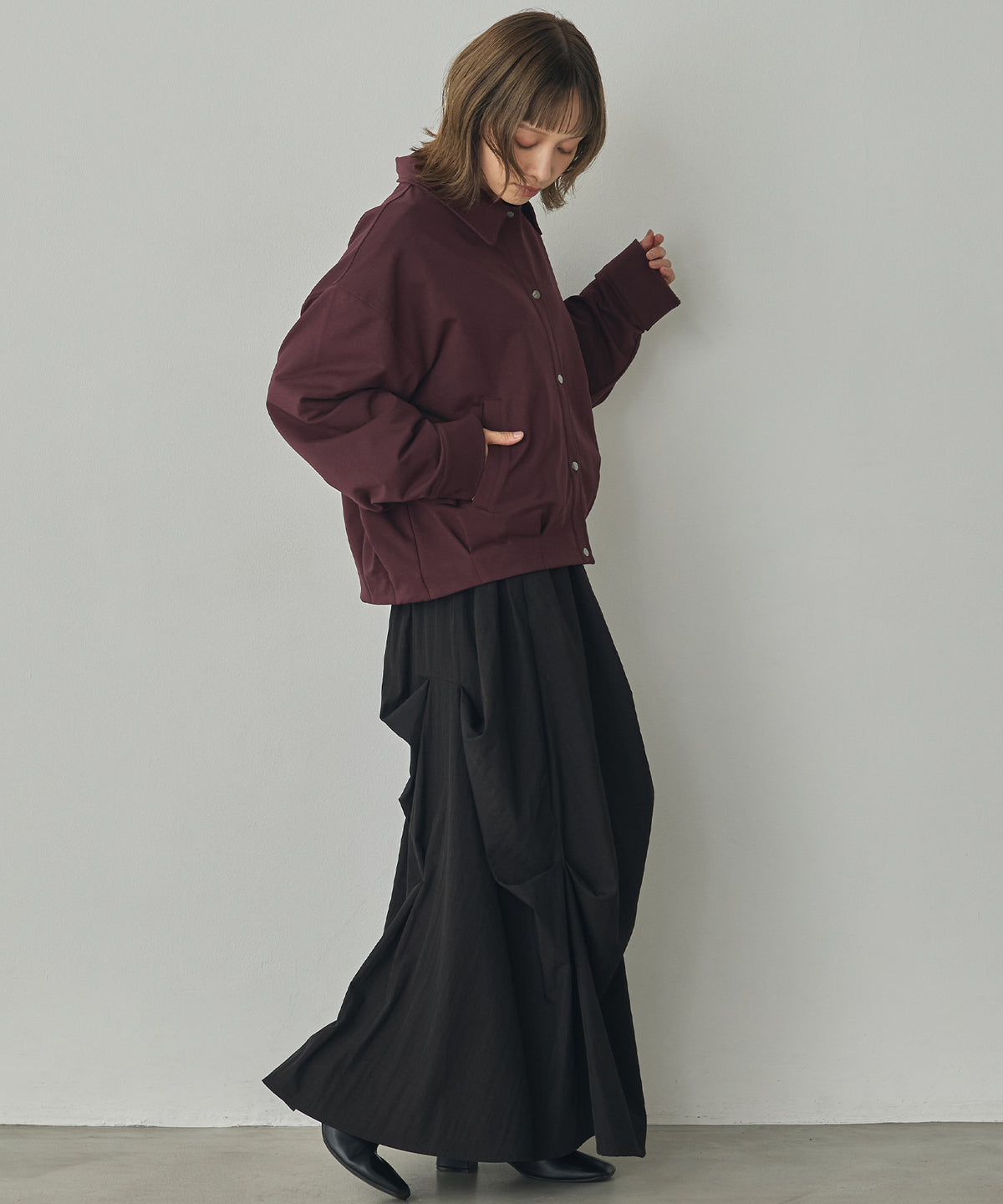 FLEECE-LINED TUCKED-COLLAR SHIRT JACKET