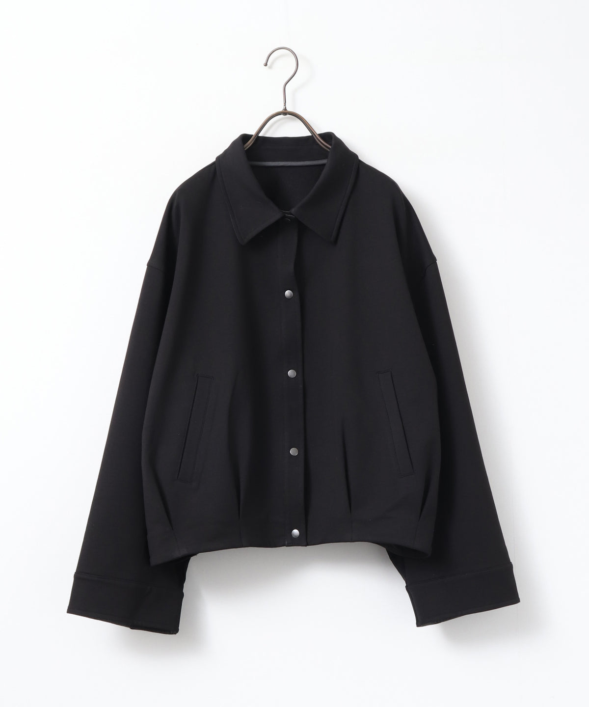 FLEECE-LINED TUCKED-COLLAR SHIRT JACKET